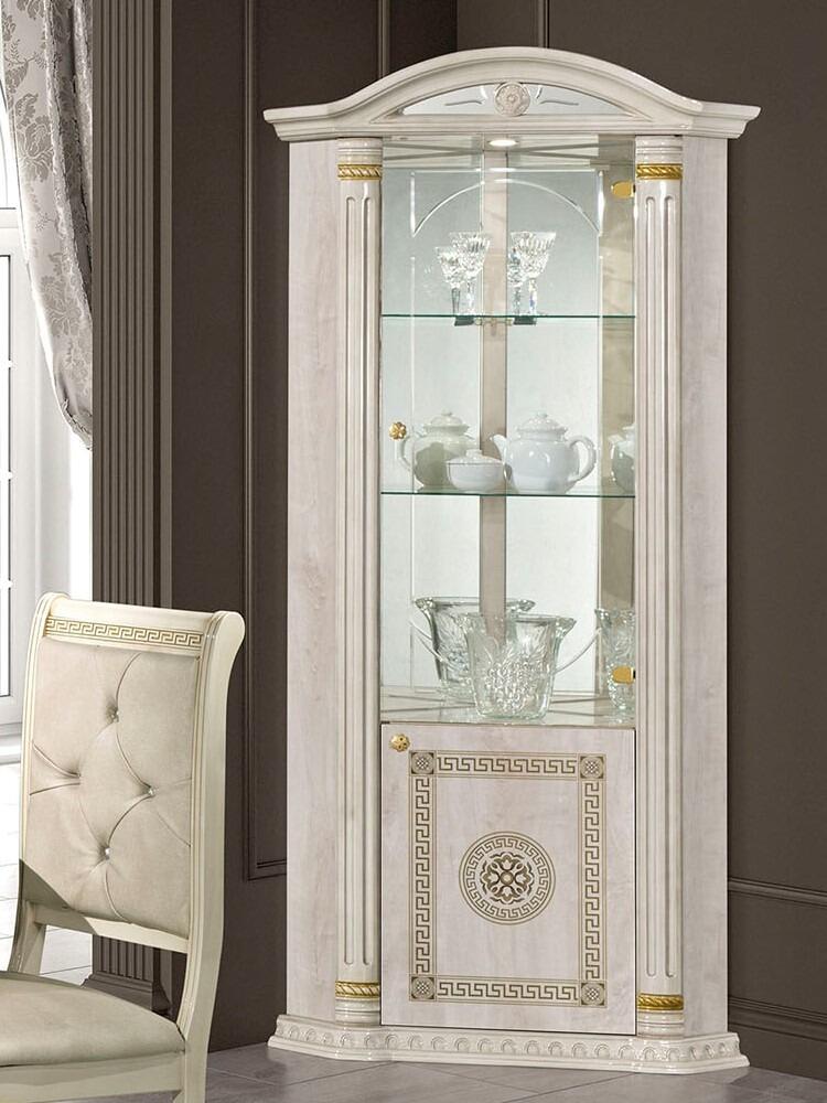 Athen 2 Door Display Cabinet - High Gloss White