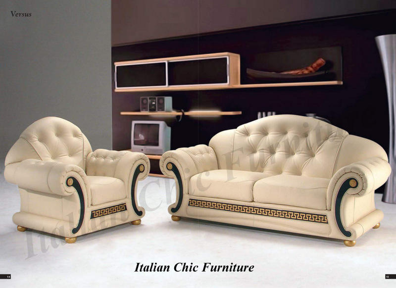 Italian Leather Sofa Armchair, Versace Leather Sofa