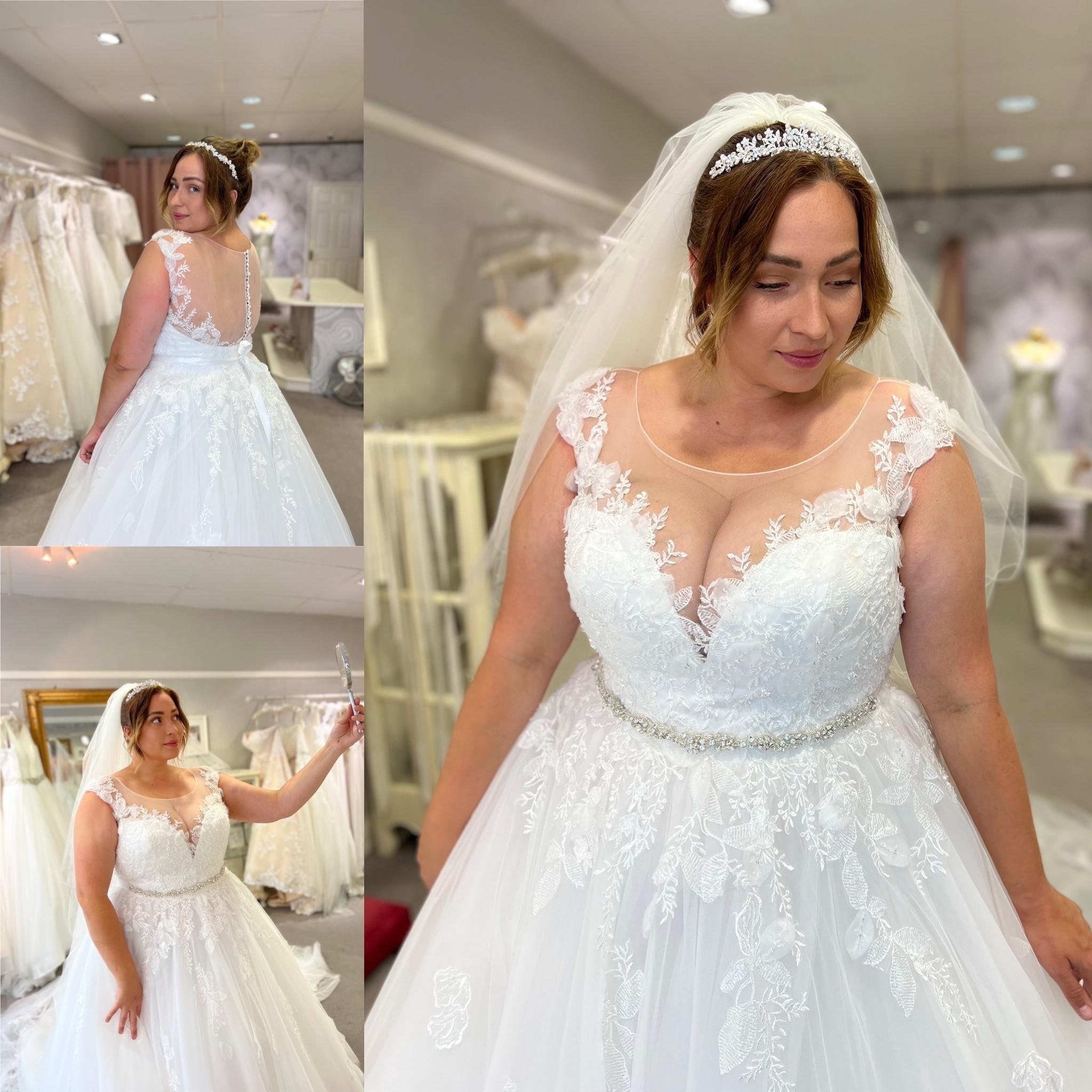 Poised Peplum Plus Size Wedding Gown