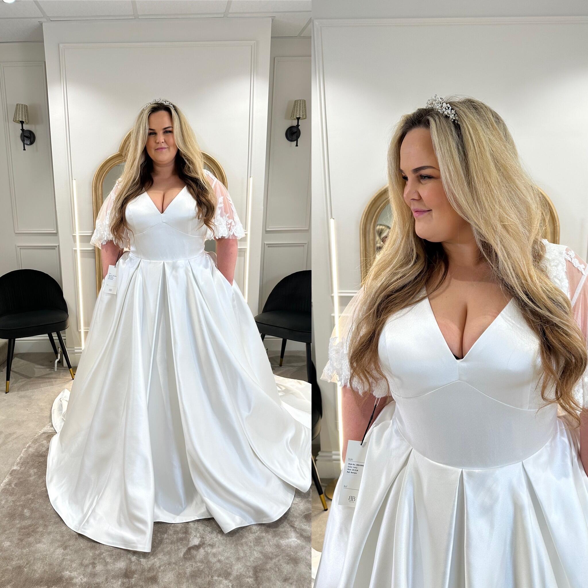 Satin plus size wedding dress