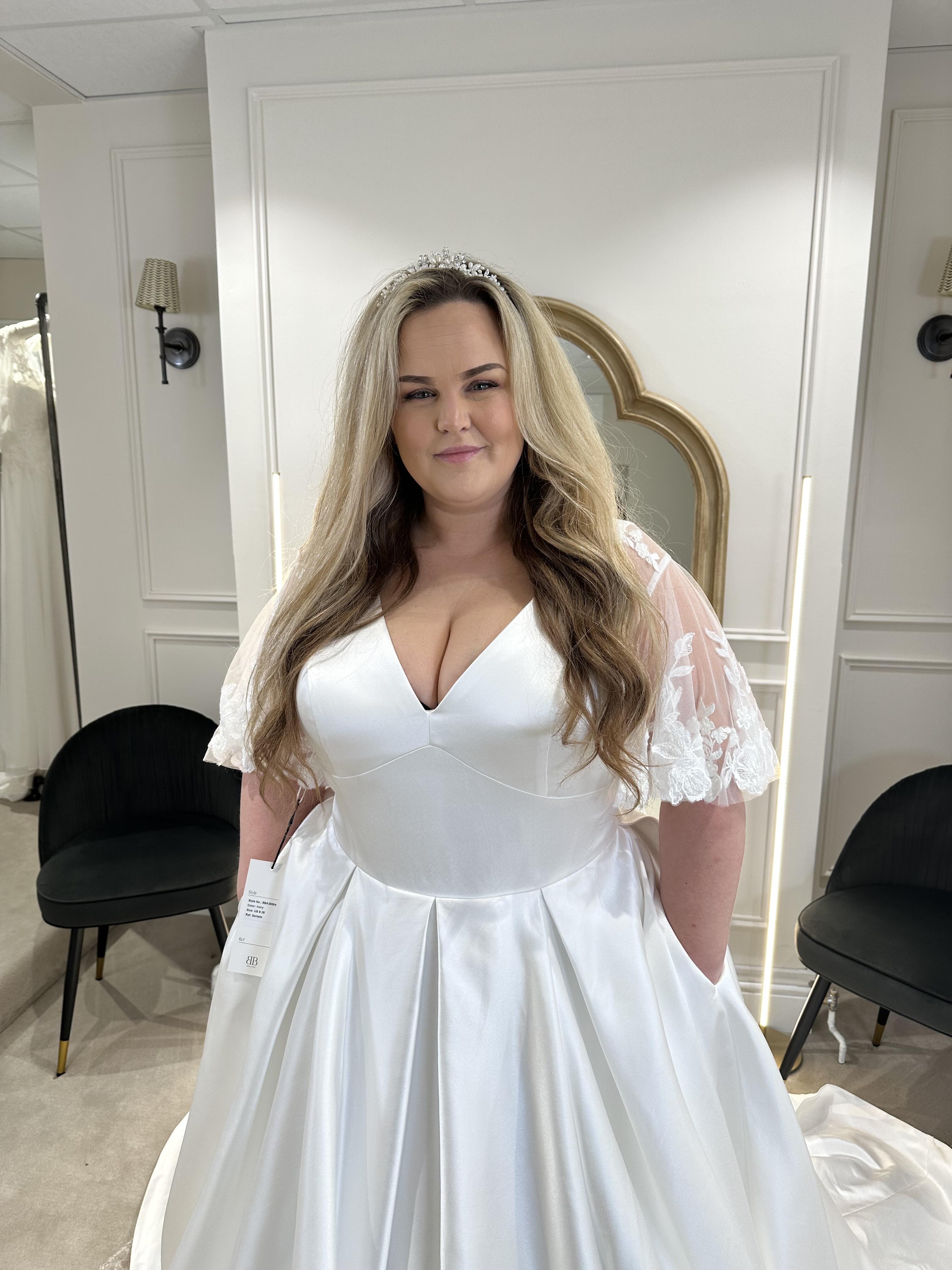 Satin plus size wedding dress