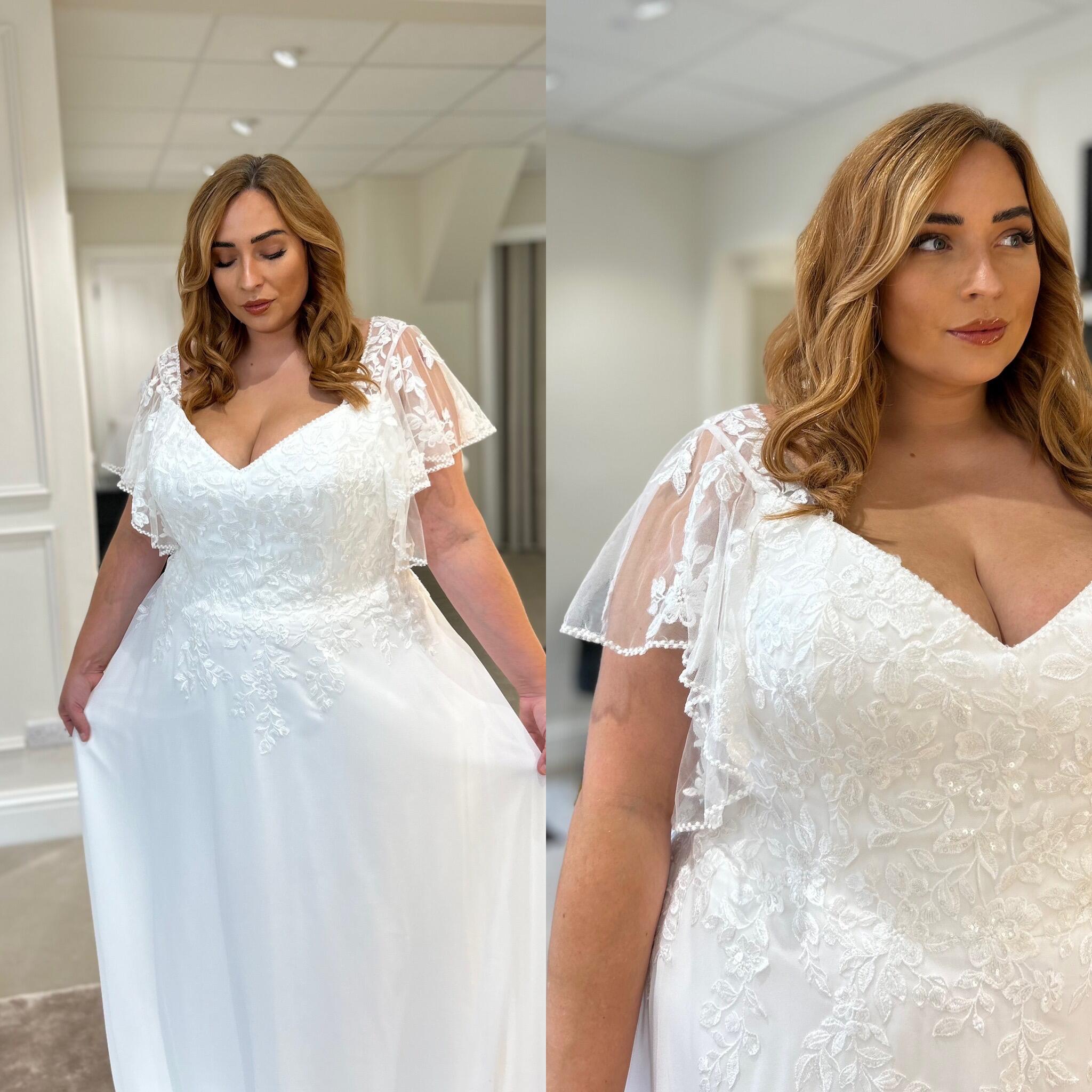 Boho plus size wedding dress