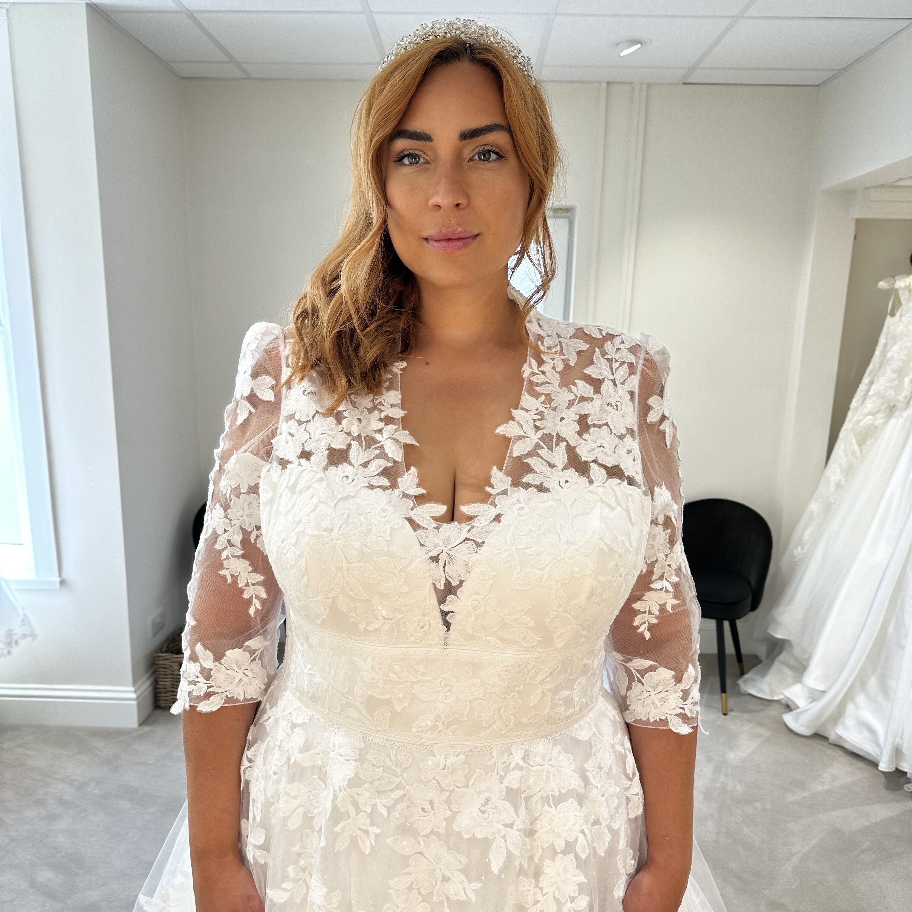 Plus size wedding dress with sleeves