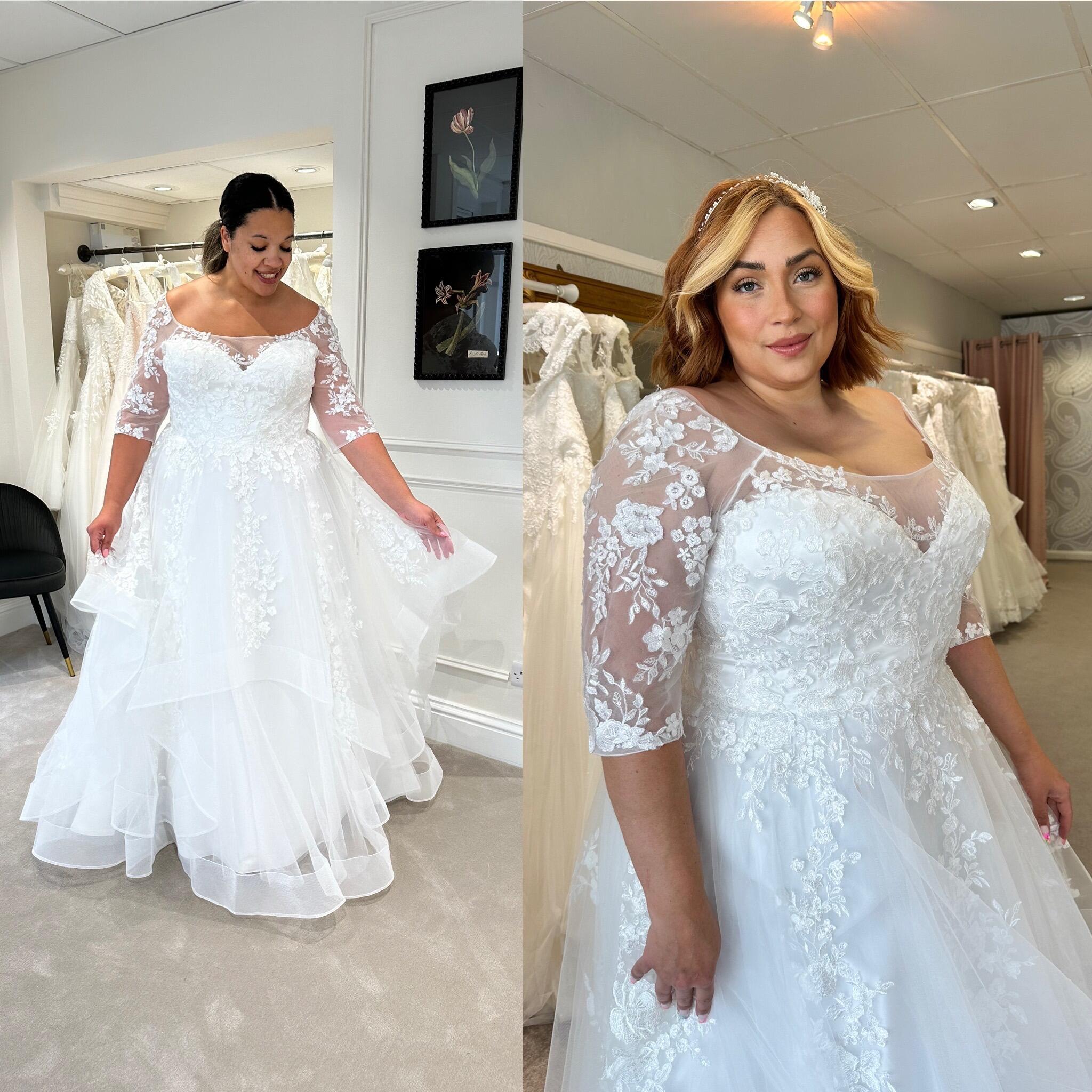 Plus size bridal gowns with sleeves hotsell