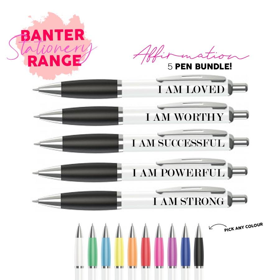 Swear Like a Fatherfucking Lady Pen Set | 5 Sweary Gel Pens | Metallic  Barrel Profanity Rude Pens