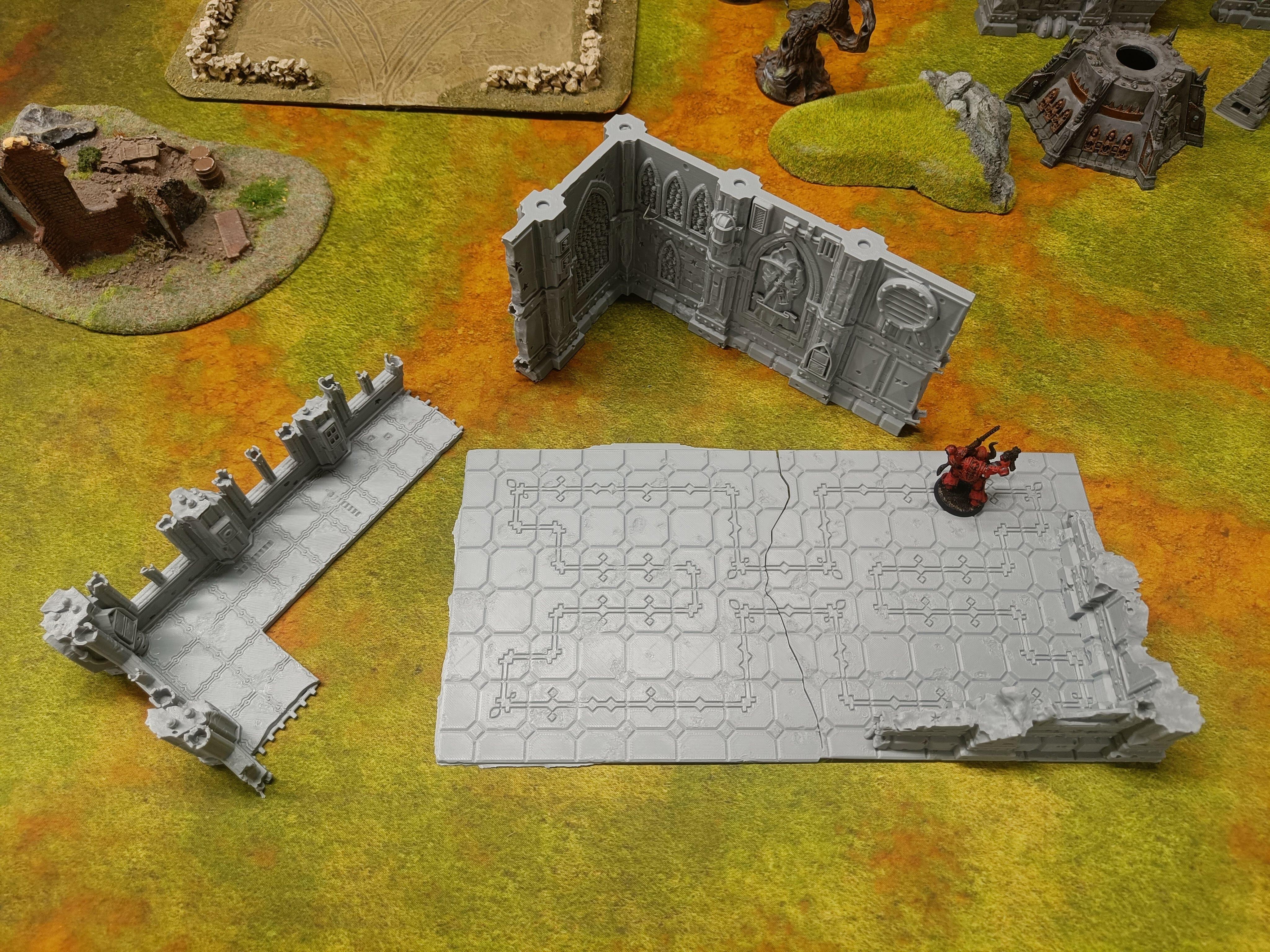 Large Gothic Ruined L Shape Scenery Tower Ruin thumbnail