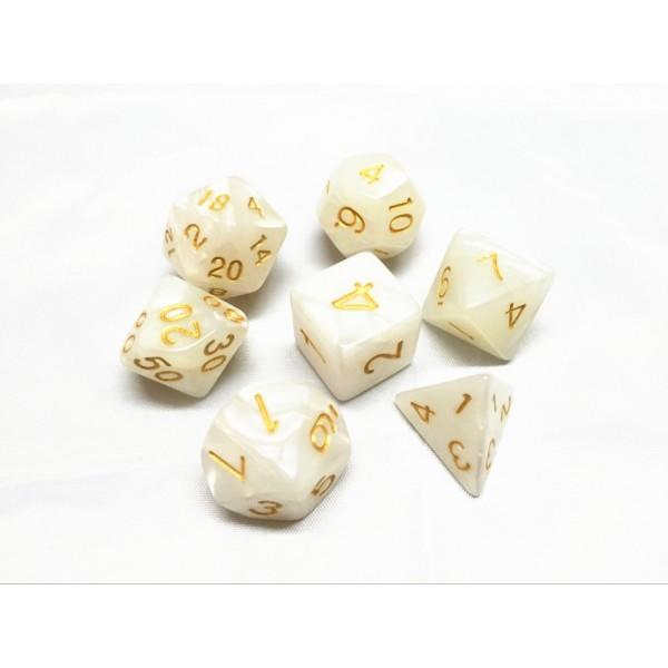 White Pearl Dice Set - Gifts for Geeks Leicester