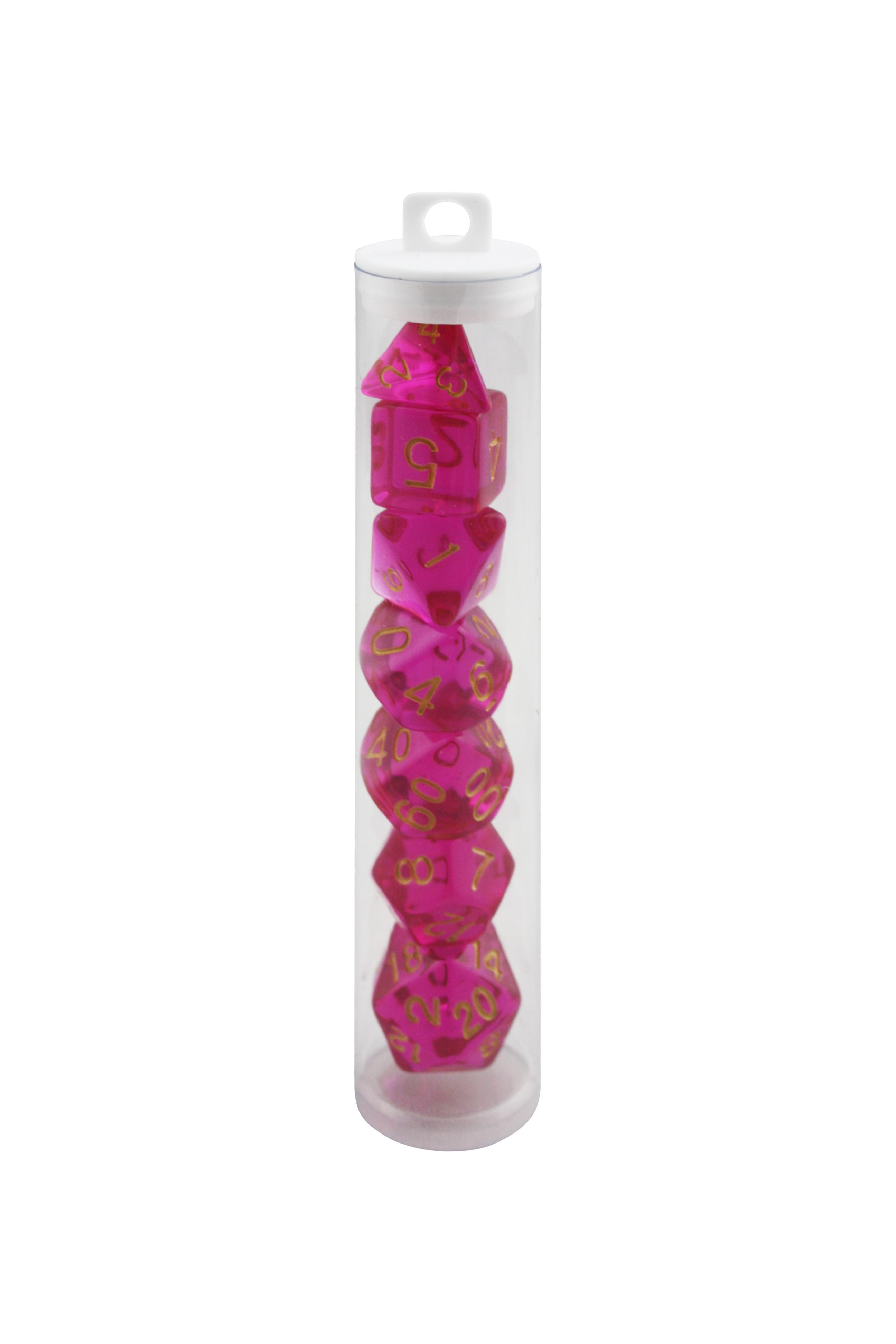 Royal Guard Purple Transparent Polyhedral Dice Set - Gifts for Geeks Leicester