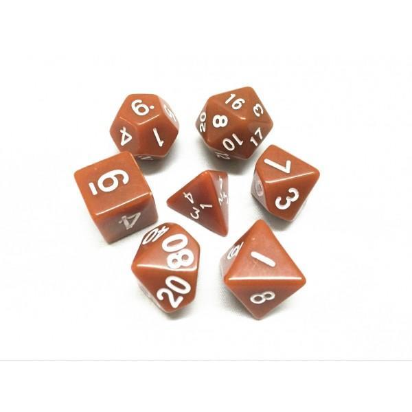 BROWN OPAQUE DICE SET - Gifts for Geeks Leicester