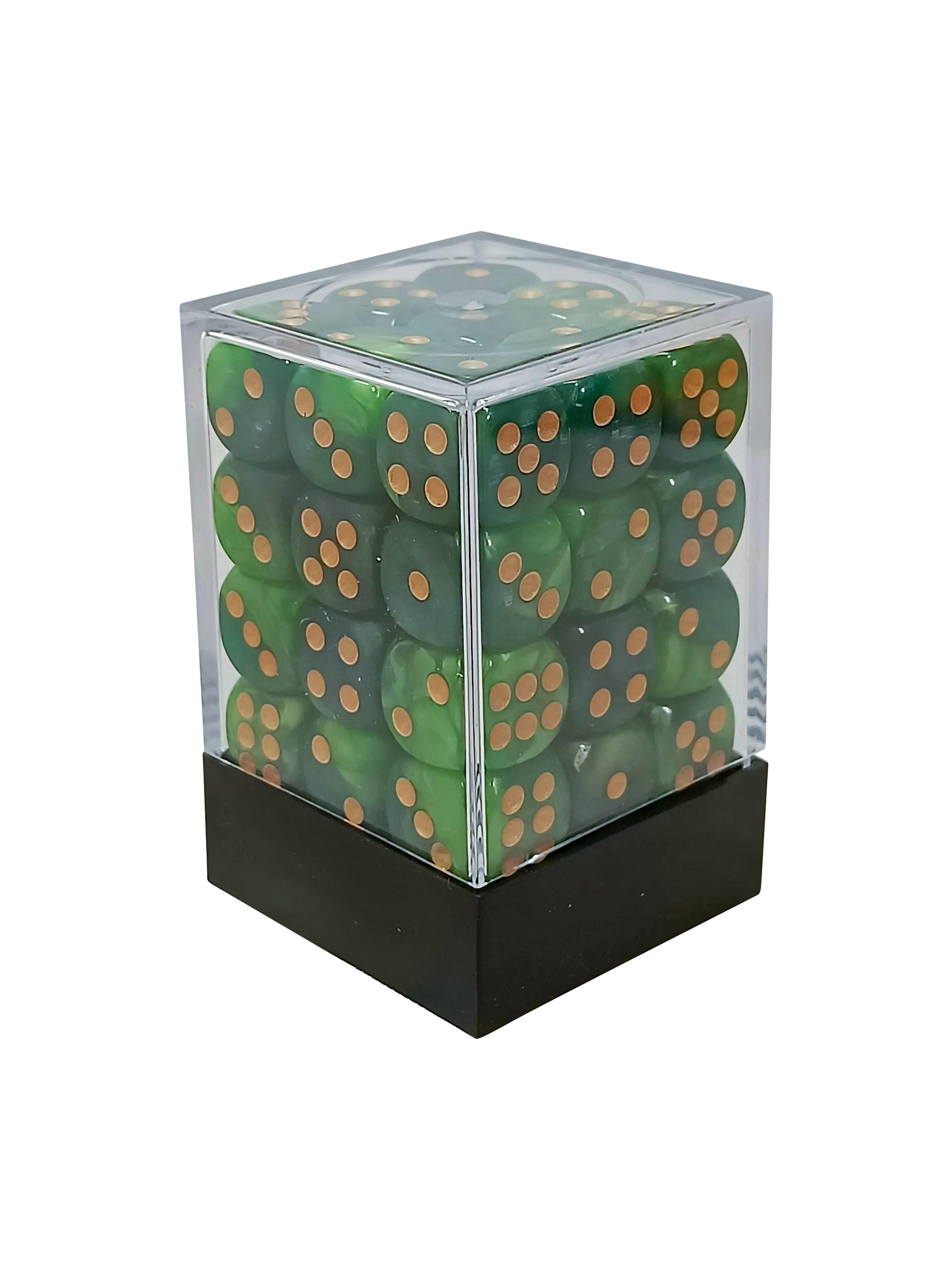 36 x 12MM d6 Blended DICE set - Green & Yellow - Gifts for Geeks Leicester