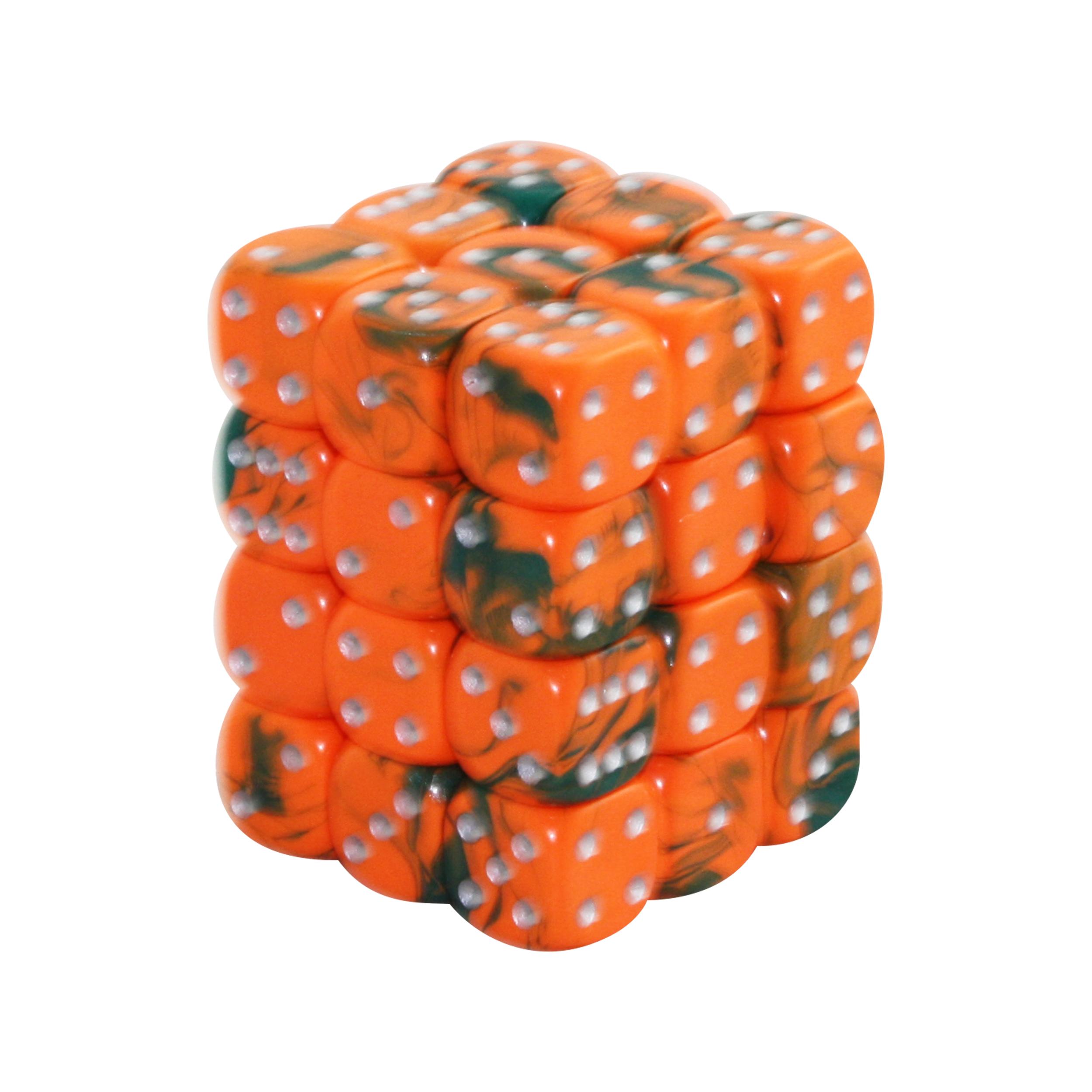 12MM d6 TOXIC DICE set - ORANGE/GREEN - Gifts for Geeks Leicester