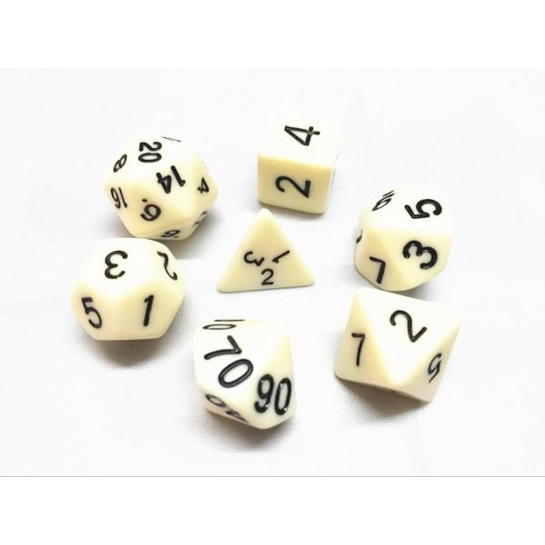 IVORY OPAQUE DICE SET - Gifts for Geeks Leicester