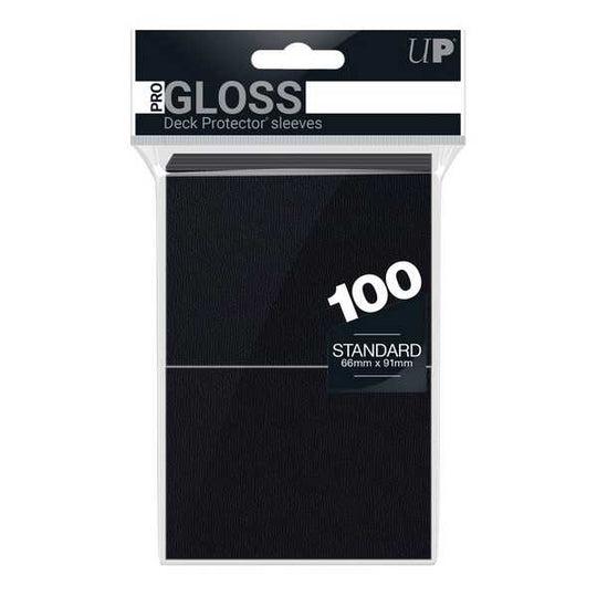 Ultra PRO-Gloss Standard Card Sleeves: Black (100) - Gifts for Geeks Leicester