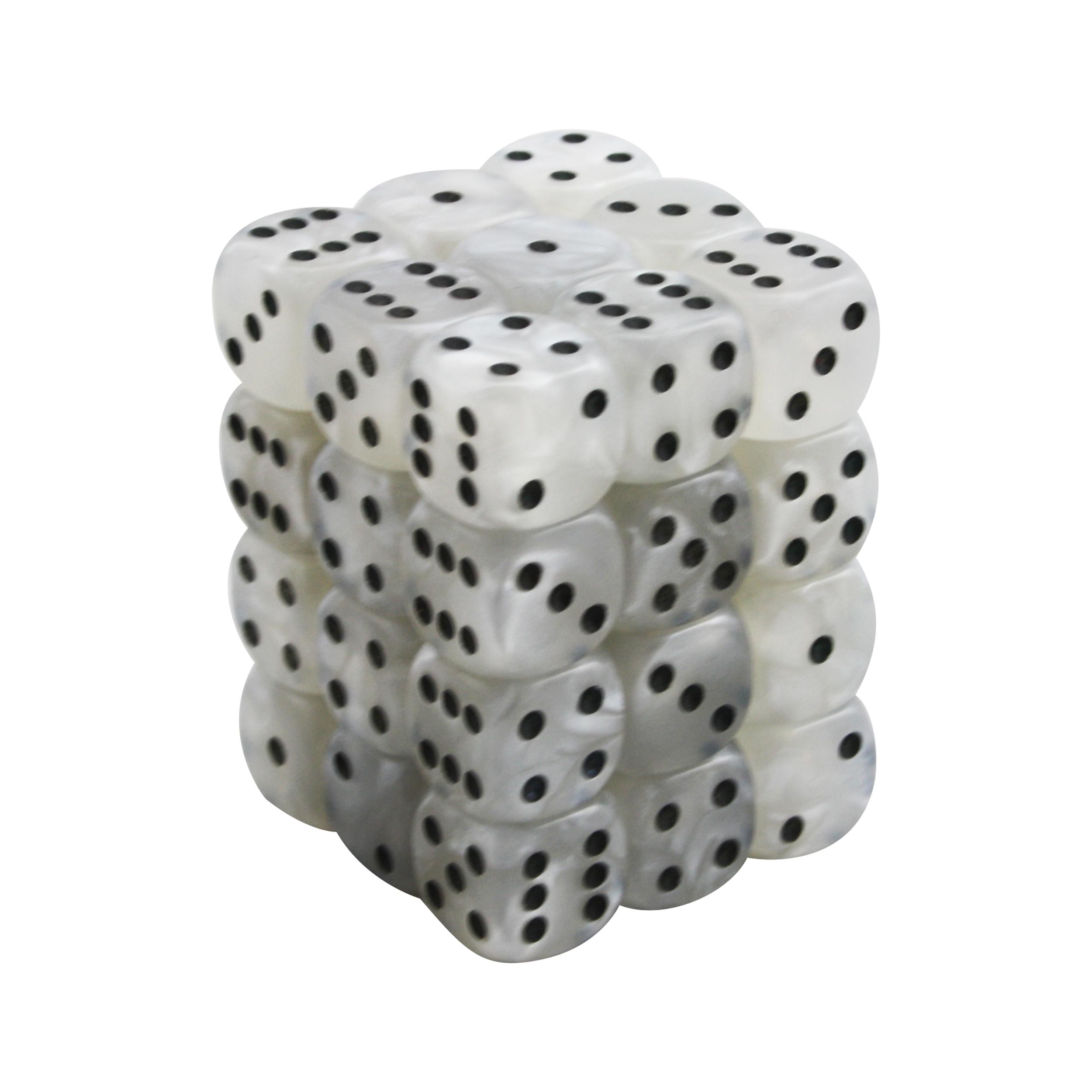 12MM d6 PEARL DICE set - WHITE - Gifts for Geeks Leicester