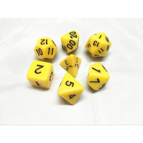 YELLOW OPAQUE DICE SET - Gifts for Geeks Leicester