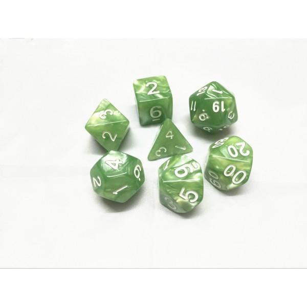 Pale Green Pearl Dice Set - Gifts for Geeks Leicester