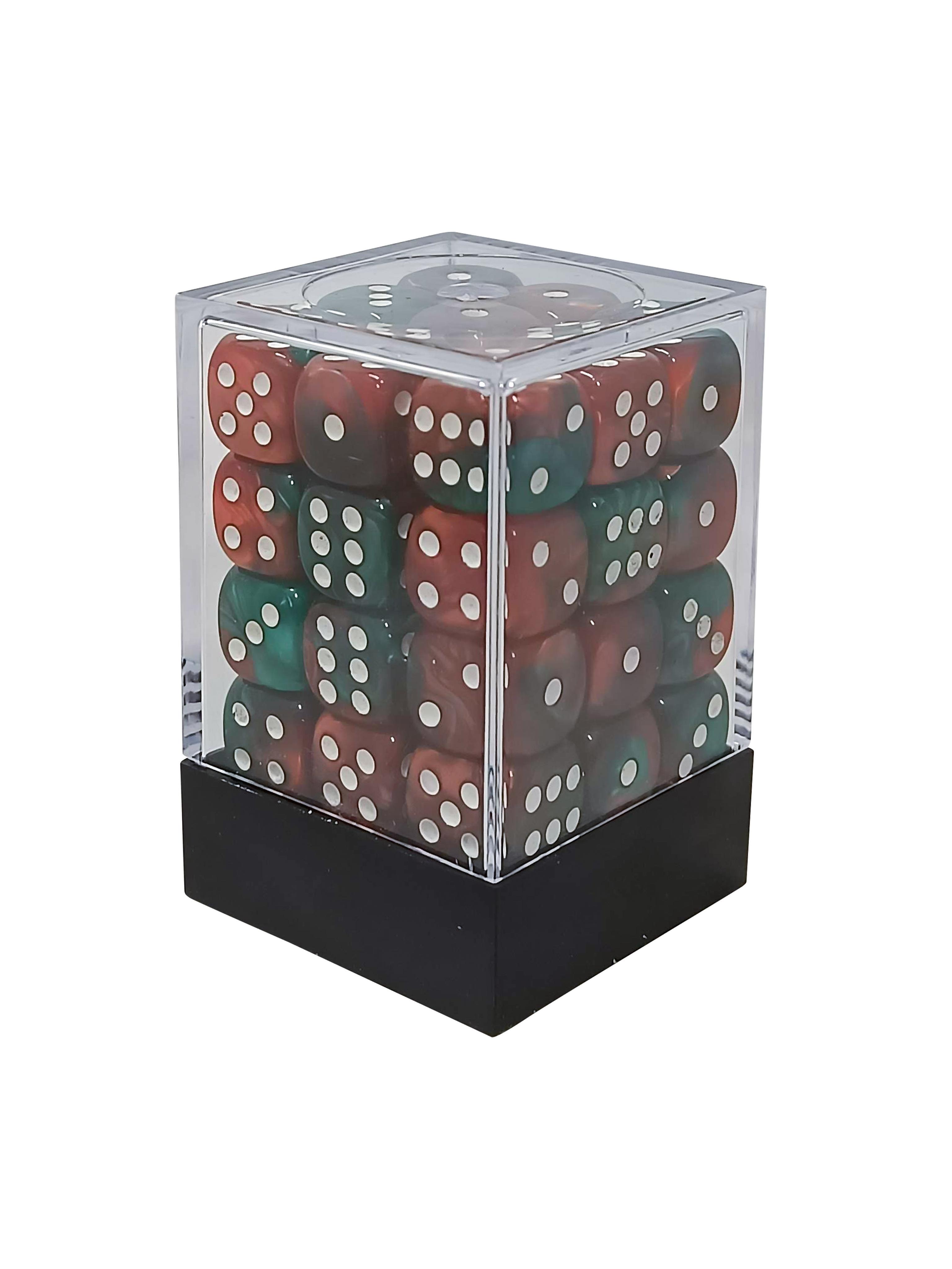 36 x 12MM d6 Blended Dice Set - Festive Green & Red - Gifts for Geeks Leicester