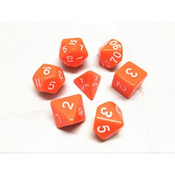 ORANGE OPAQUE DICE SET - Gifts for Geeks Leicester