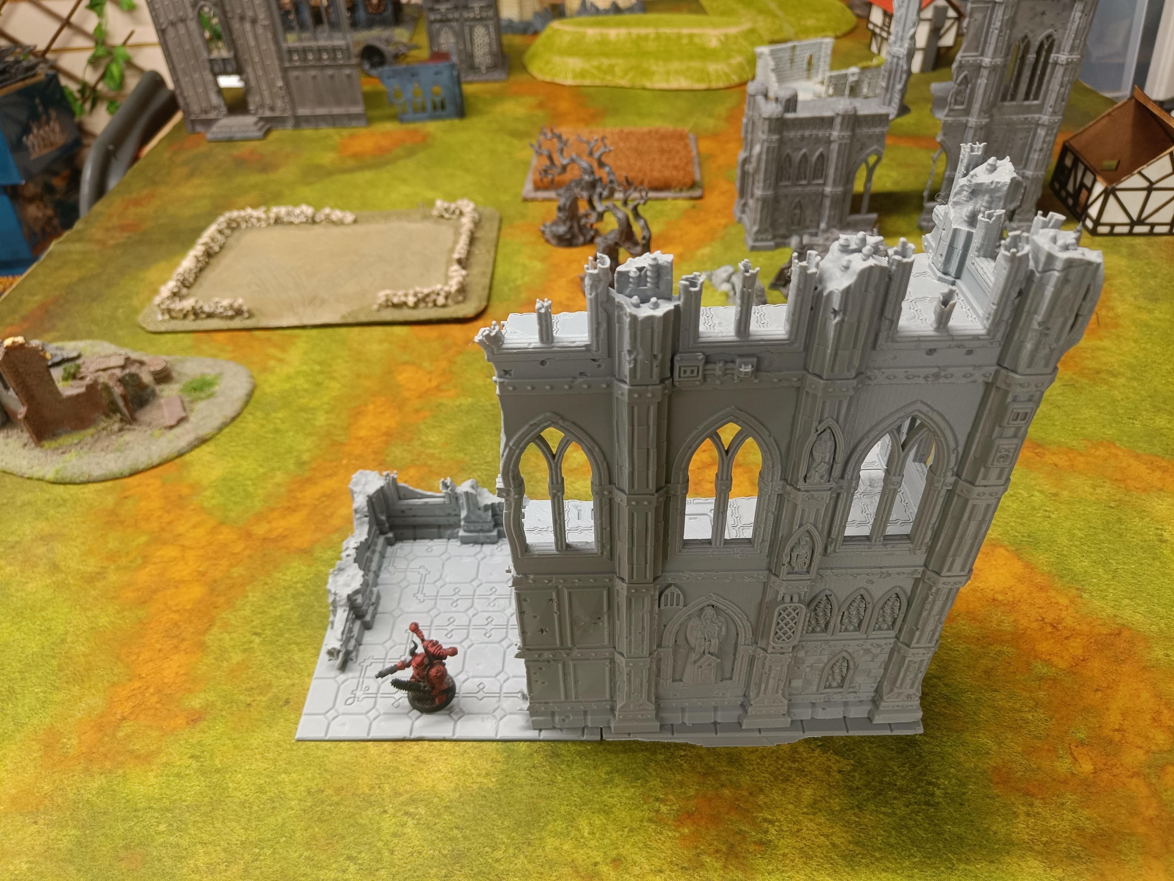 Large Gothic Ruined L Shape Scenery Tower Ruin thumbnail