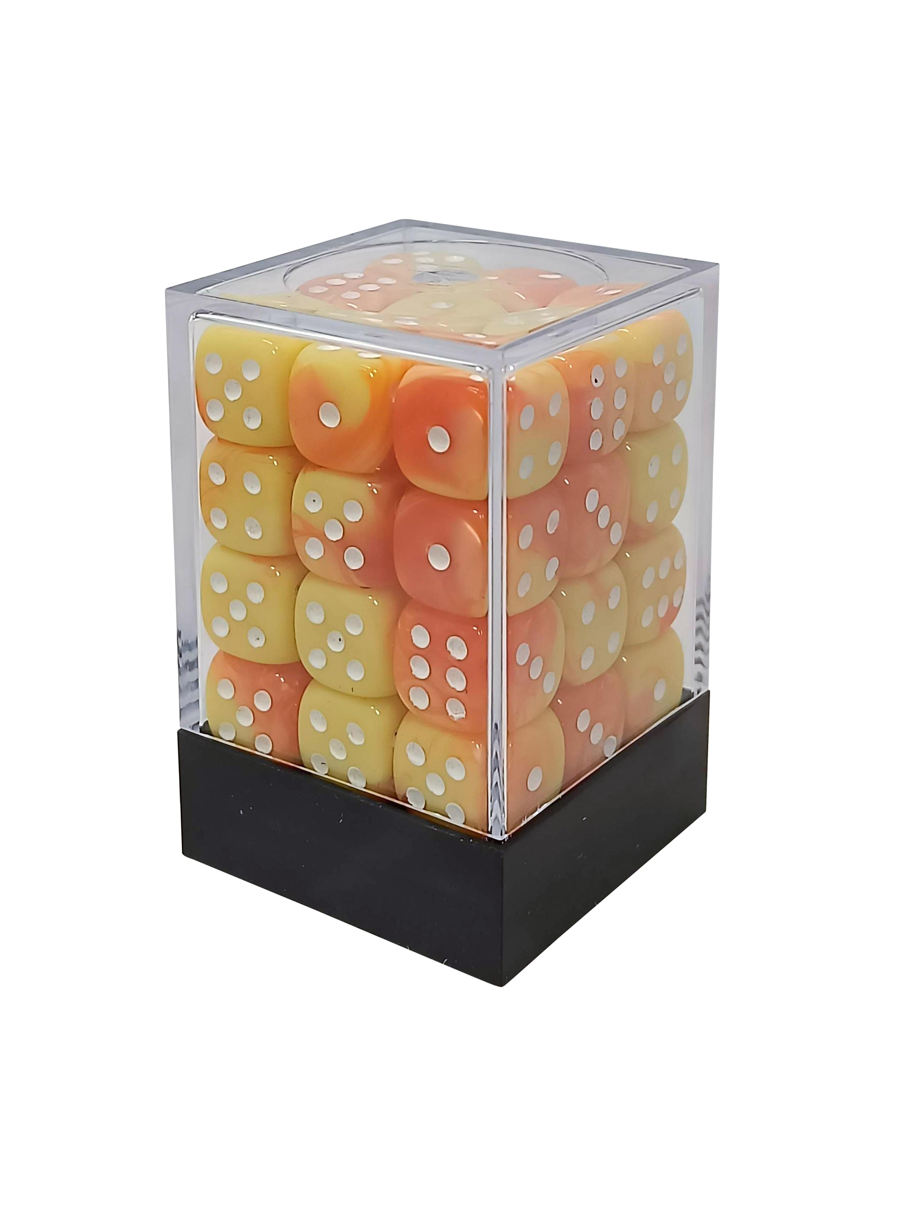 36 x 12MM d6 Blended DICE set - Orange & Yellow - Gifts for Geeks Leicester
