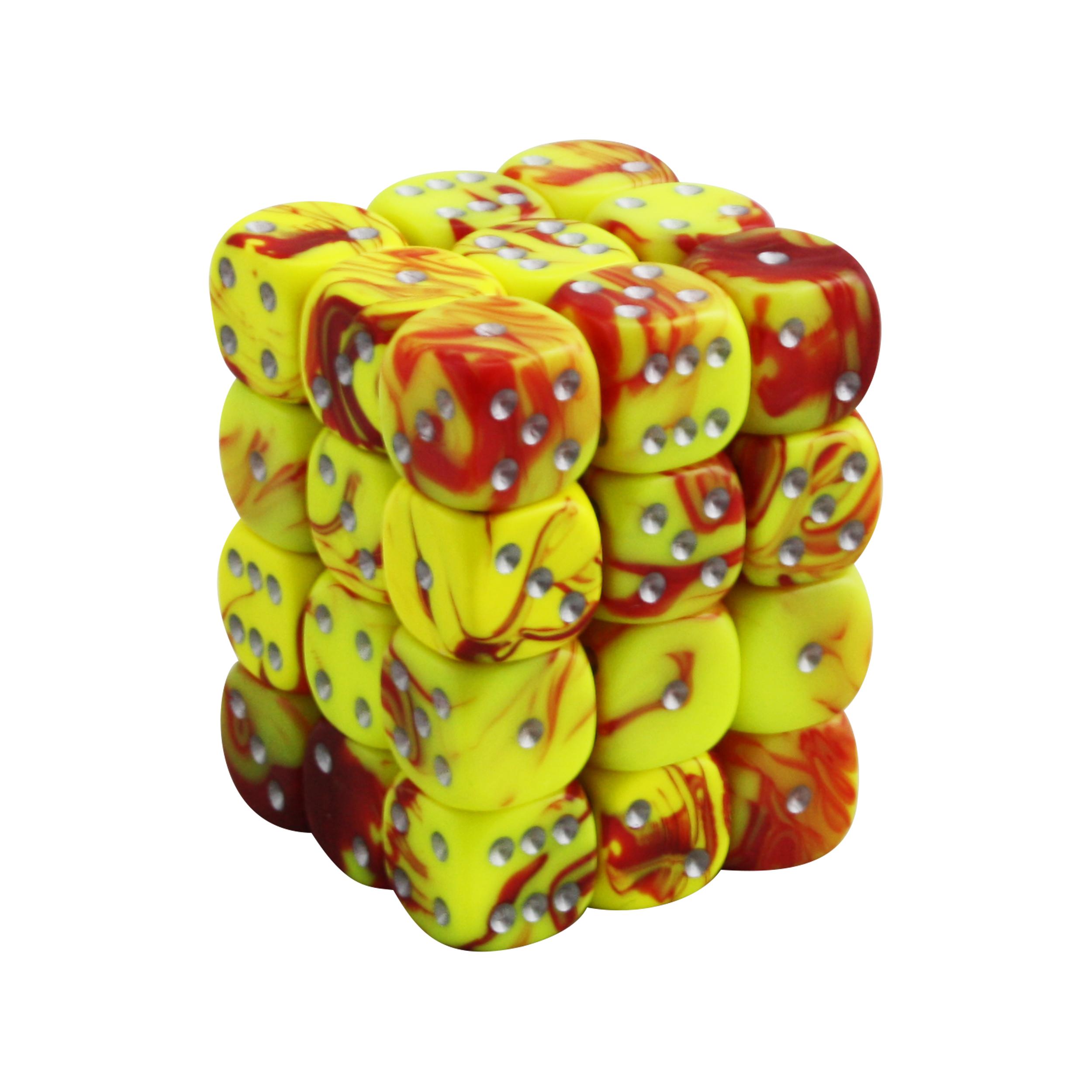 12MM d6 TOXIC DICE set -  Yellow/Red thumbnail