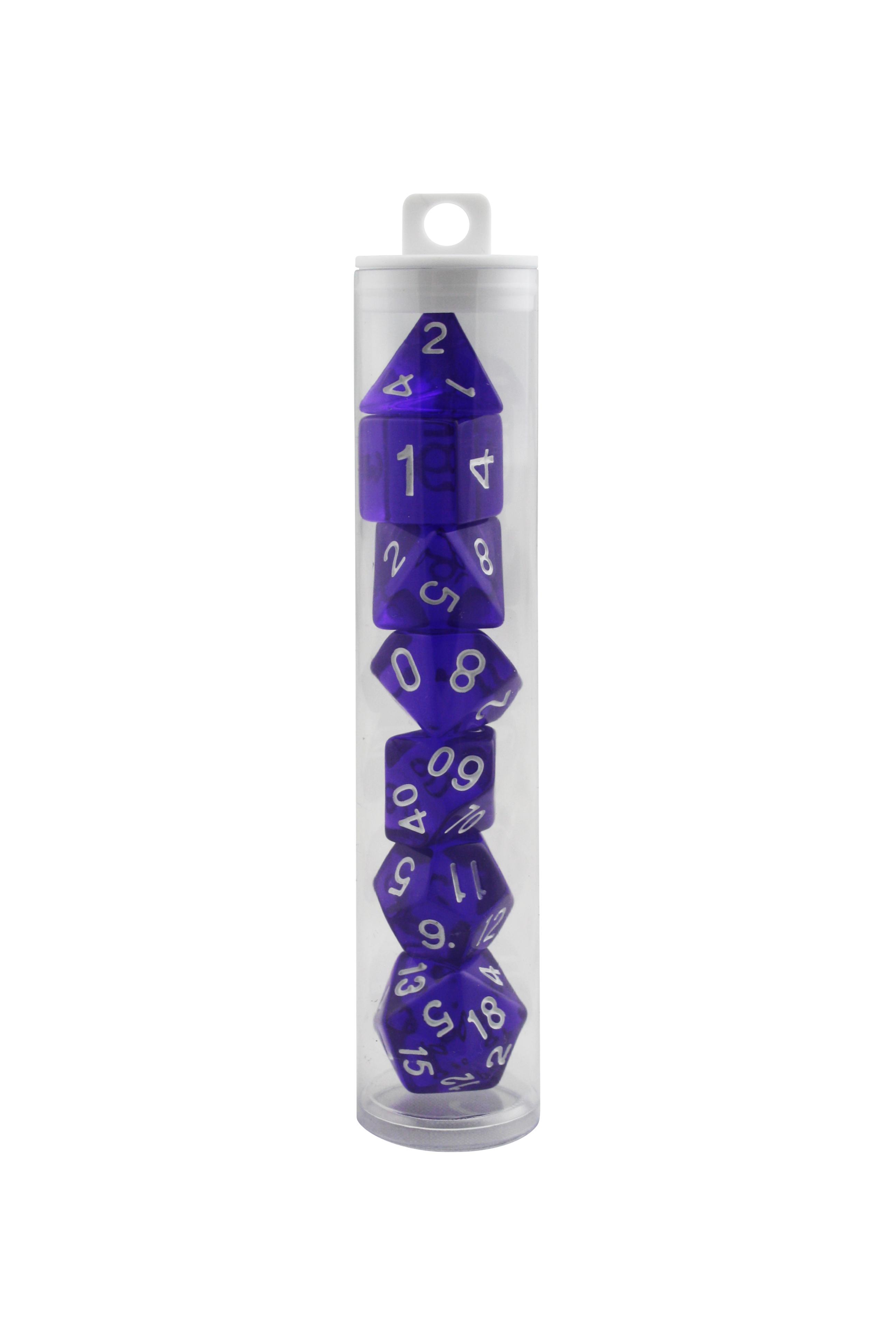 Deep Ocean Blue Transparent Polyhedral Dice Set - Gifts for Geeks Leicester