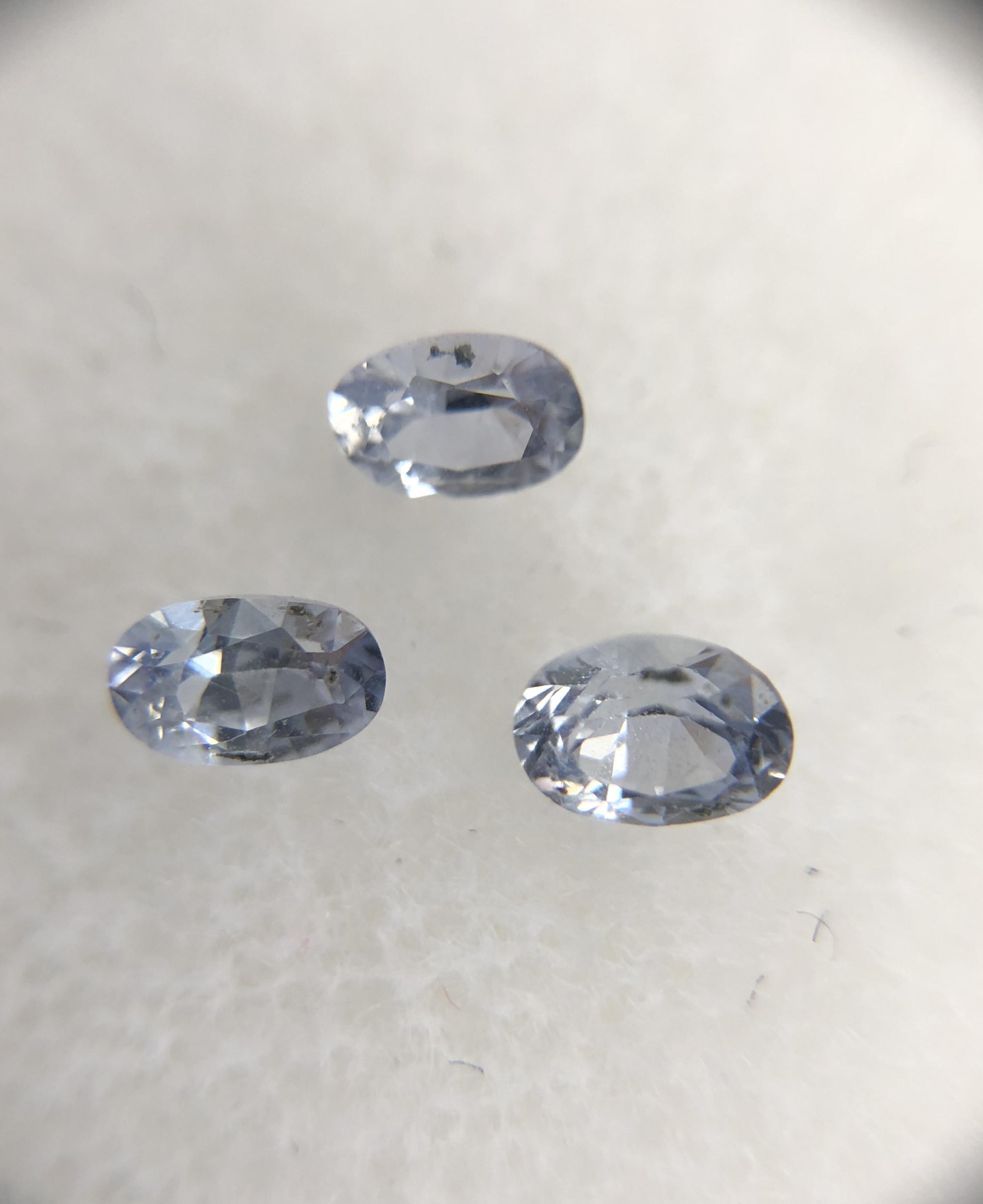 Pale Blue Sapphire 4 5 X 3 4mm Approx Oval Cut   Img E3824 