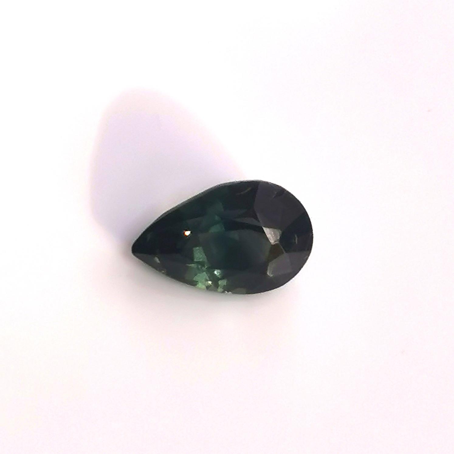Sri Lankan Dark Green Sapphire 1.25ct Pear Cut
