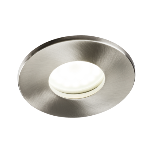 230V IP65 Fixed GU10 Fire-Rated Downlight- Brushed Chrome