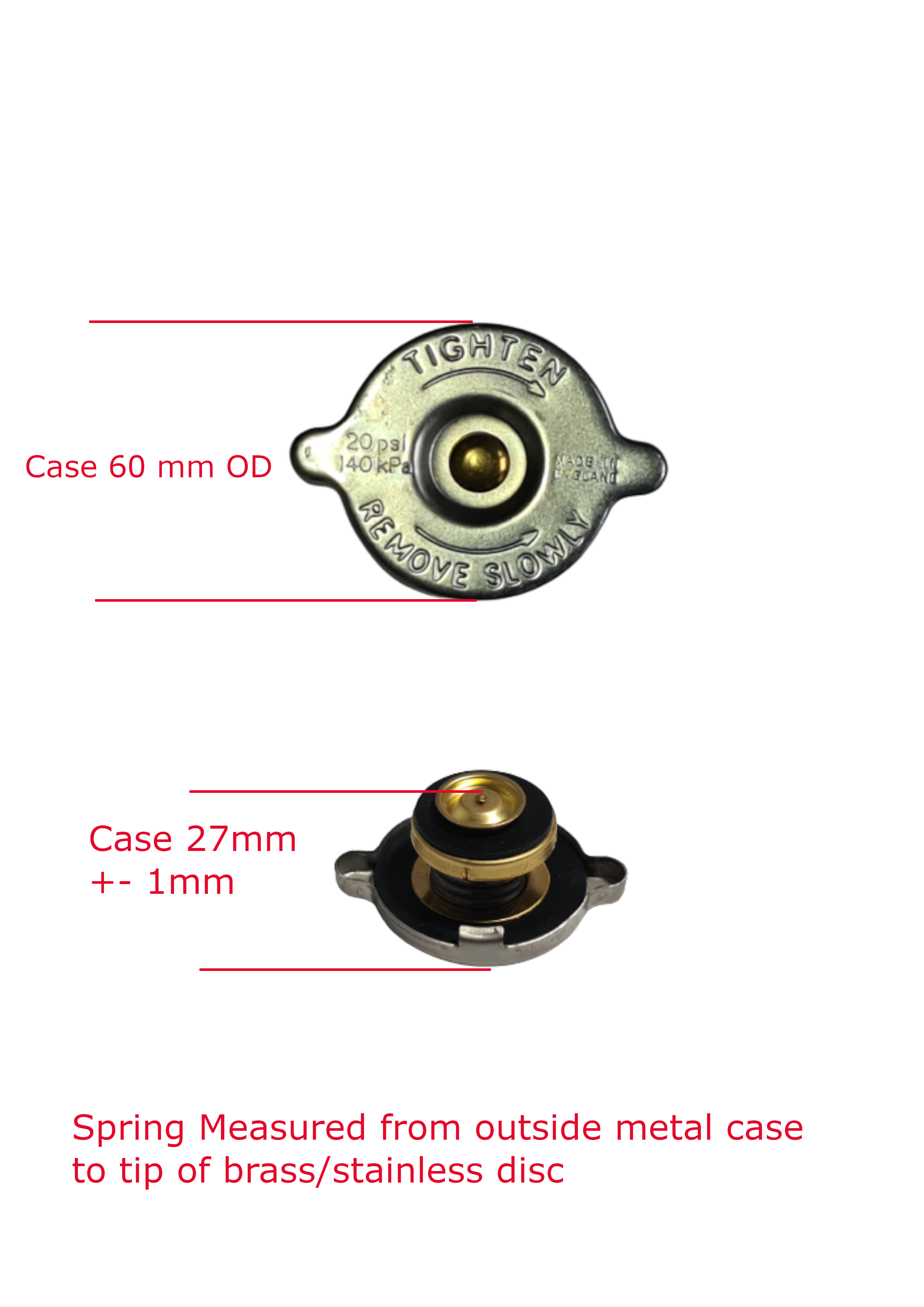 4lb Stainless Short Reach Radiator Cap