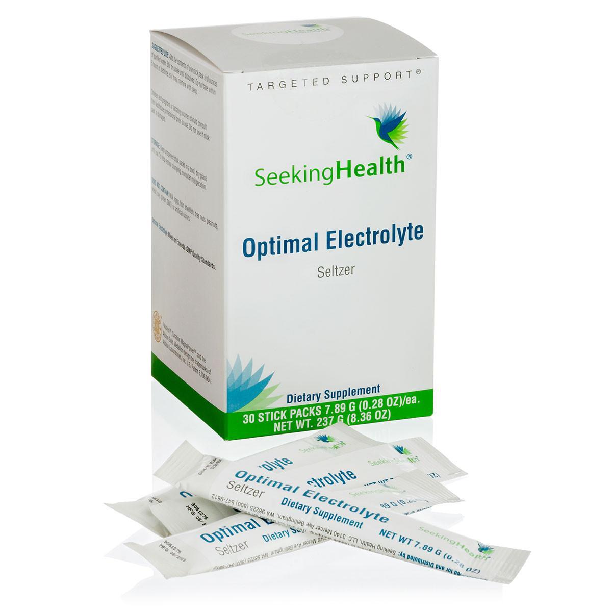 Optimal Electrolyte Seltzer stick packs plain from Seeking Health