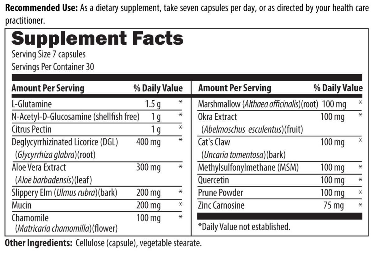 GI Revive capsules from designs for health supplement facts and ingredients