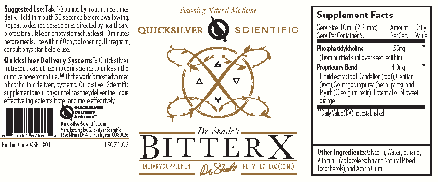 BitterX is comprised of dandelion, gentian root, solidago (goldenrod), and myrrh, delivered in the advanced liposomal format that Quicksilver Scientific is well known for.