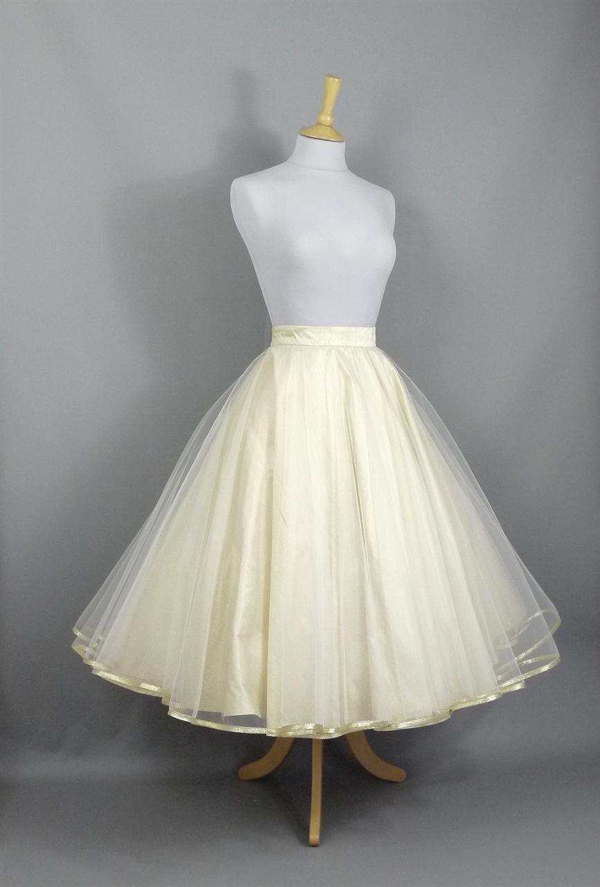 Carmen Bridal Skirt in Champagne Silk and Ivory Tulle