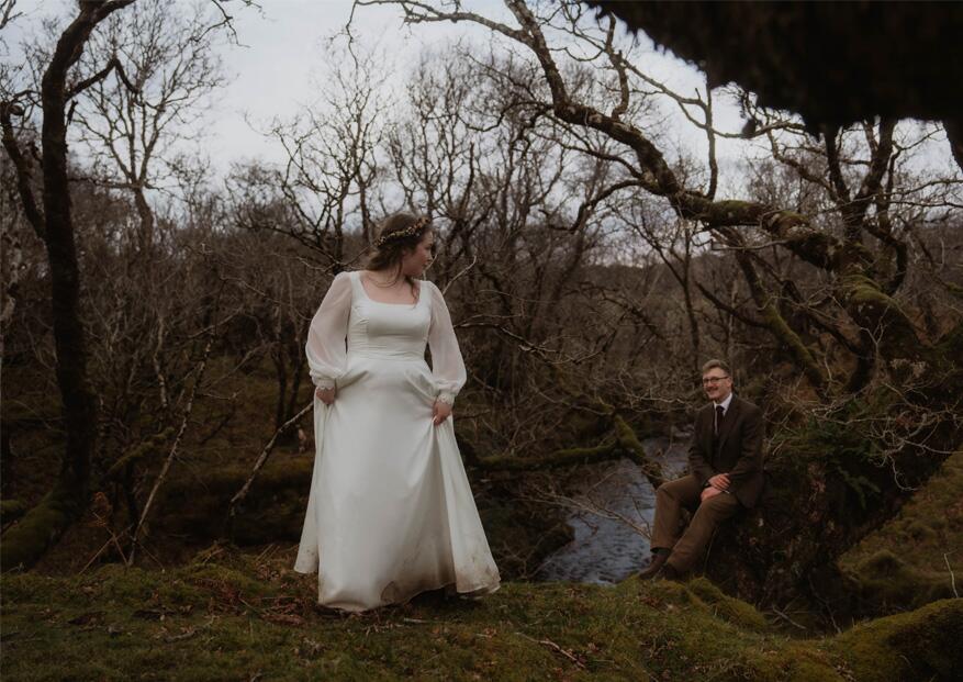 real life bride taylor in custom romantic medieval style wedding dress made by Dig For Victory