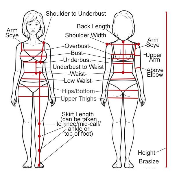 Measurements for "Made to Measure" Dresses