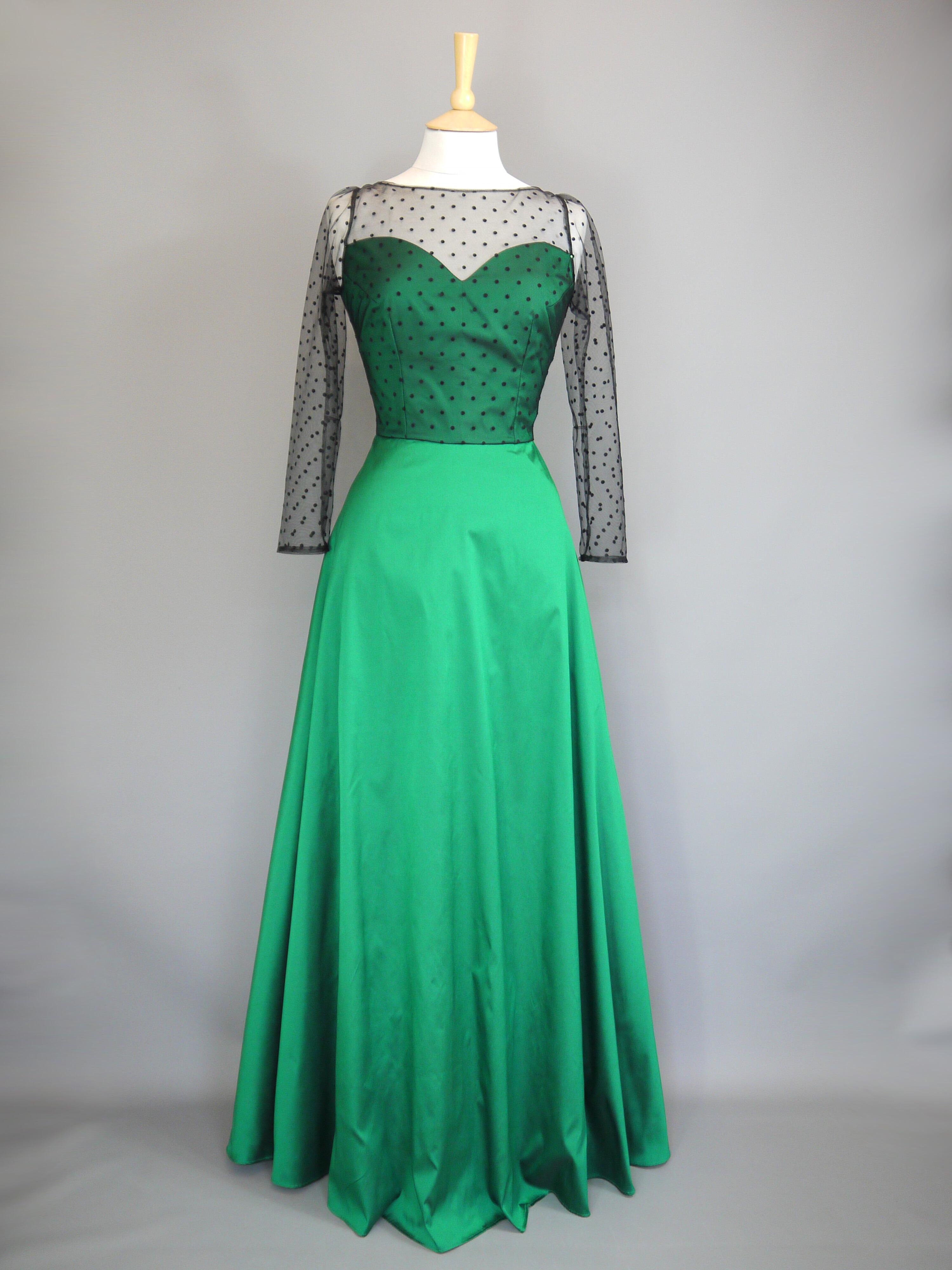 green emerald velvet dress Green Chic Polka Dot Maxi Dress – Pink Magnolia Boutique LLC main image 1