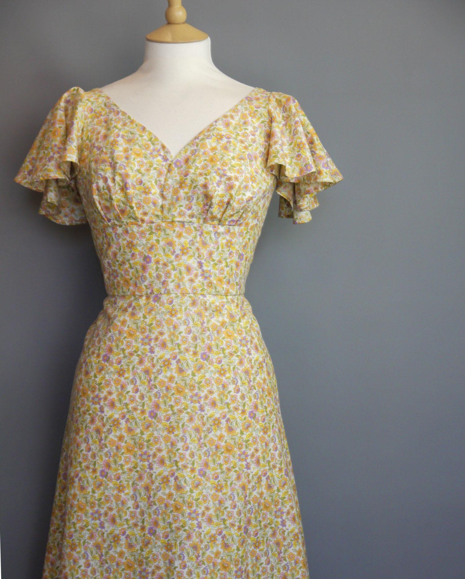 Mustard Yellow Ditsy Floral Full Length ...