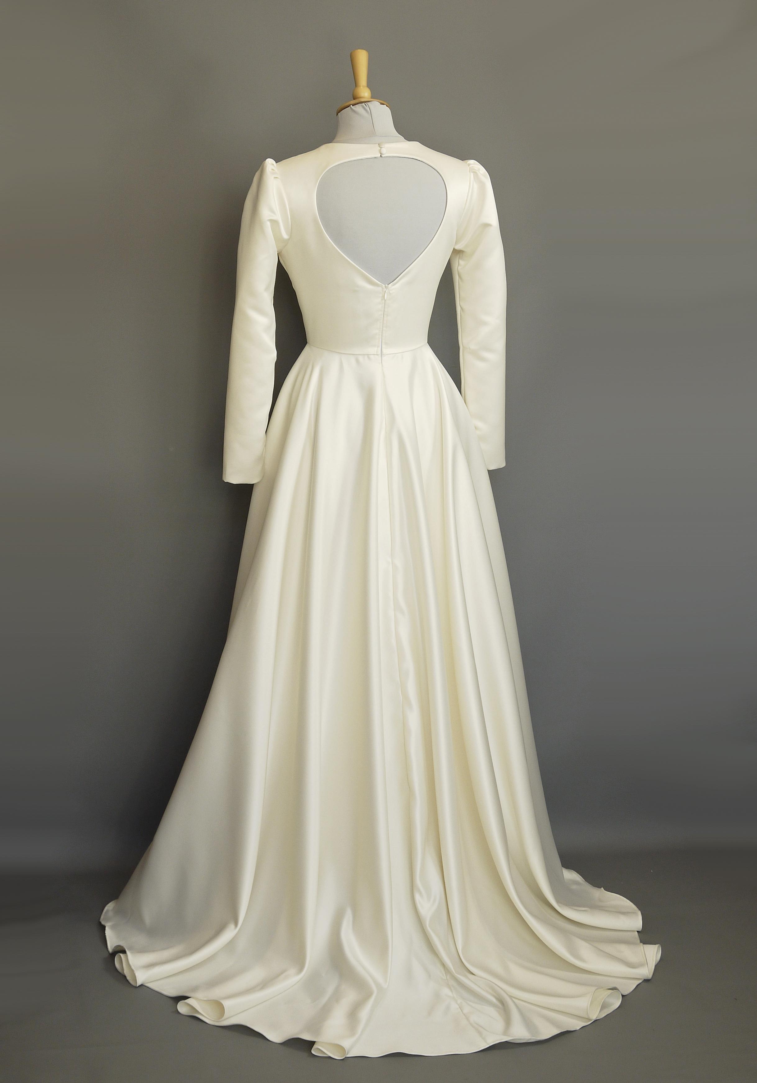 Cupid Wedding Gown In Ivory Duchess Satin
