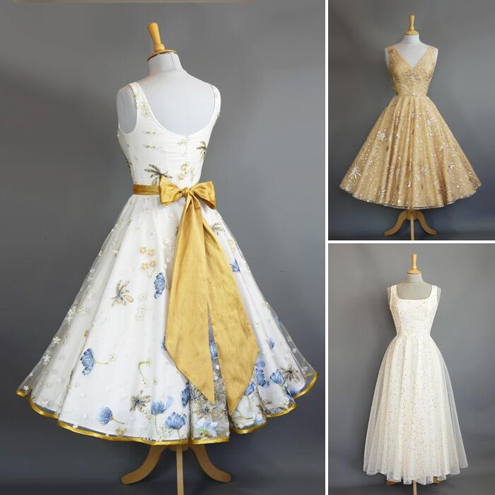 strapless open back dress Vintage 1950s Prom Dresses Tulle Swing Party Dress Lace Appliques –  alinanova main image 1