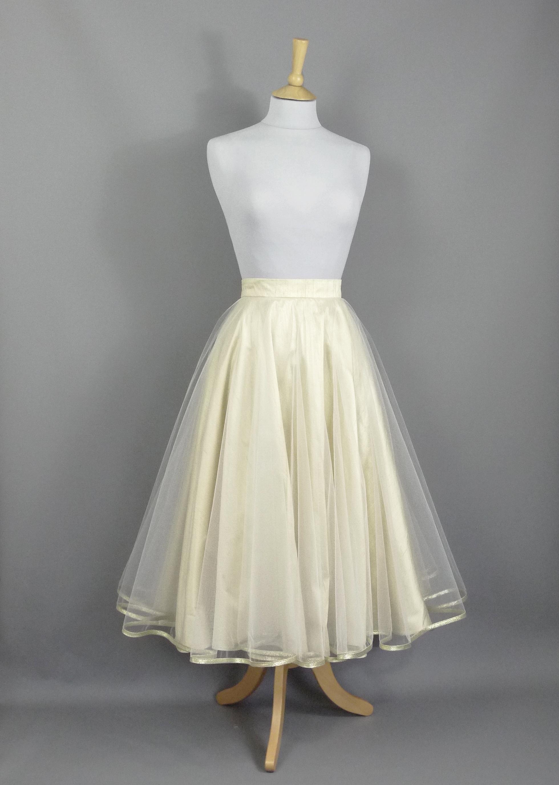 Size UK 16 - Carmen Bridal Skirt in Champagne Silk & Ivory Tulle