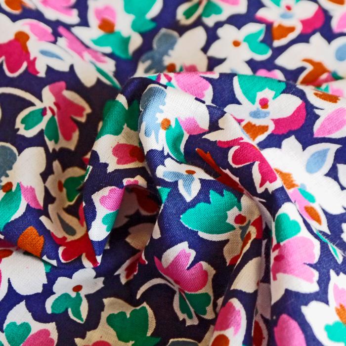 Pink & Blue Ditsy Floral Cotton