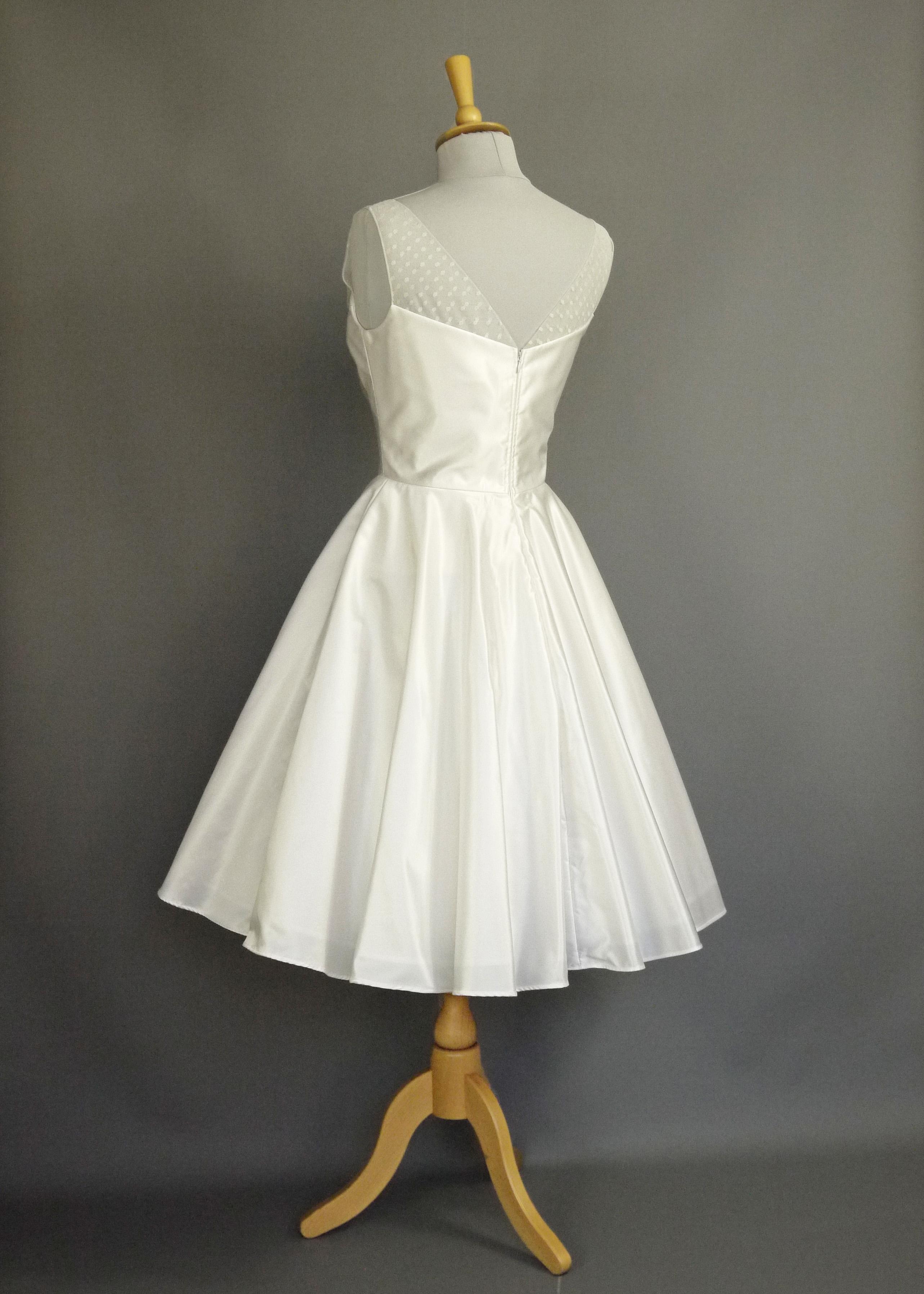 Size UK 10 - Bandeau Grace Illusion Wedding Dress in White Satin and ...