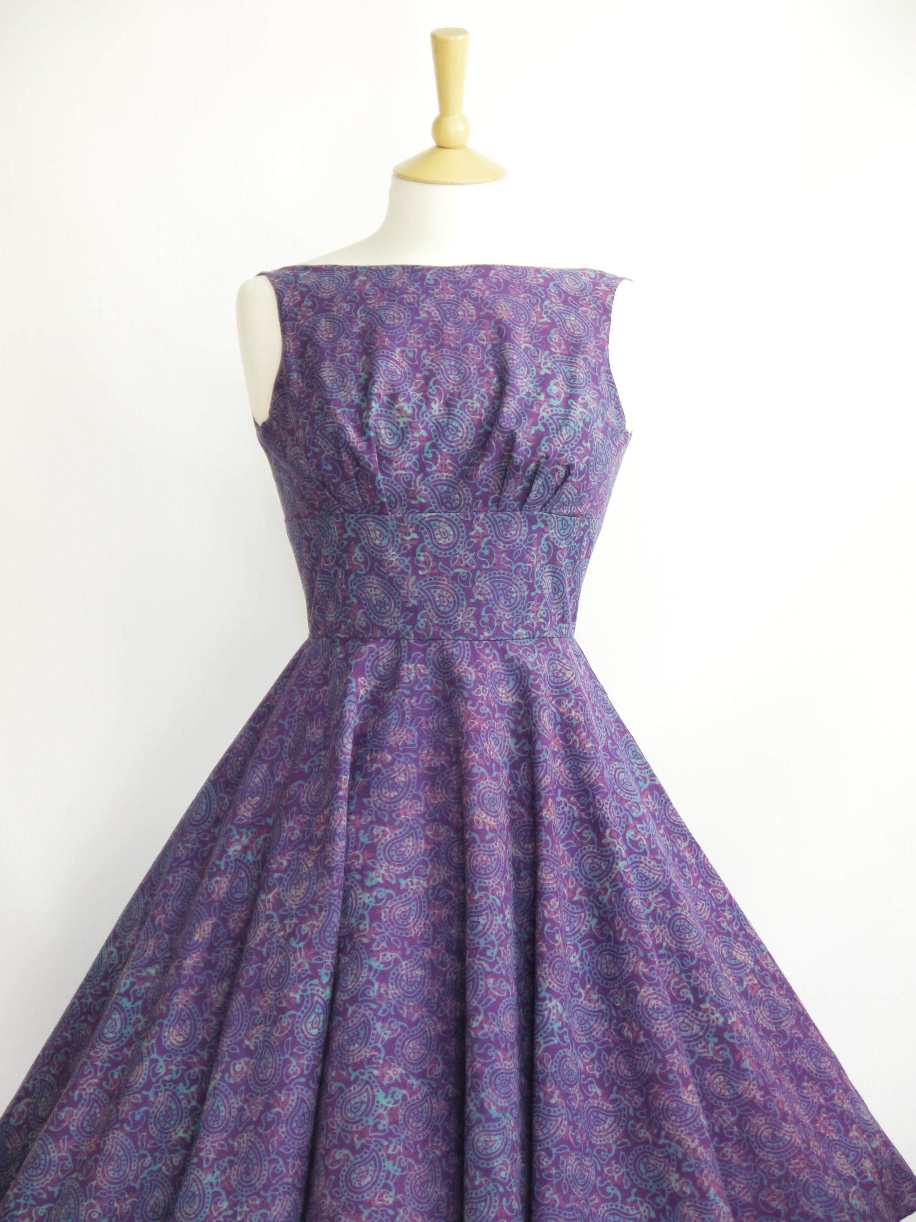 Purple Paisley Cocktail Dress