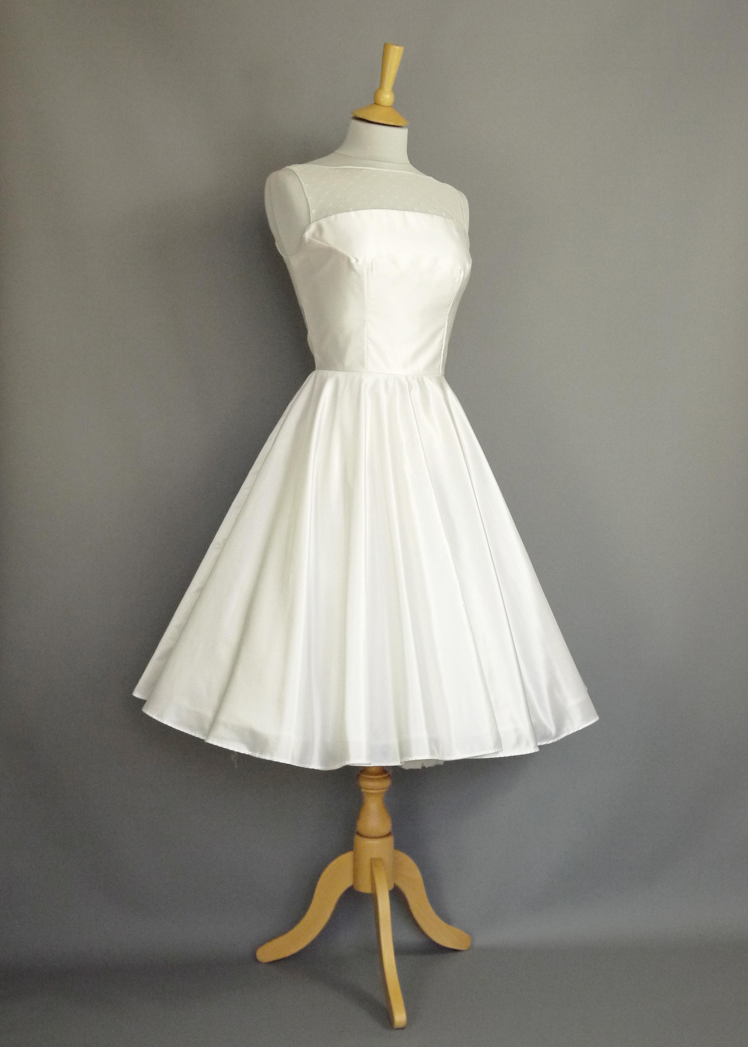 Bandeau Grace Vintage Satin & Polkadot Tulle Fifties Wedding Dress ...