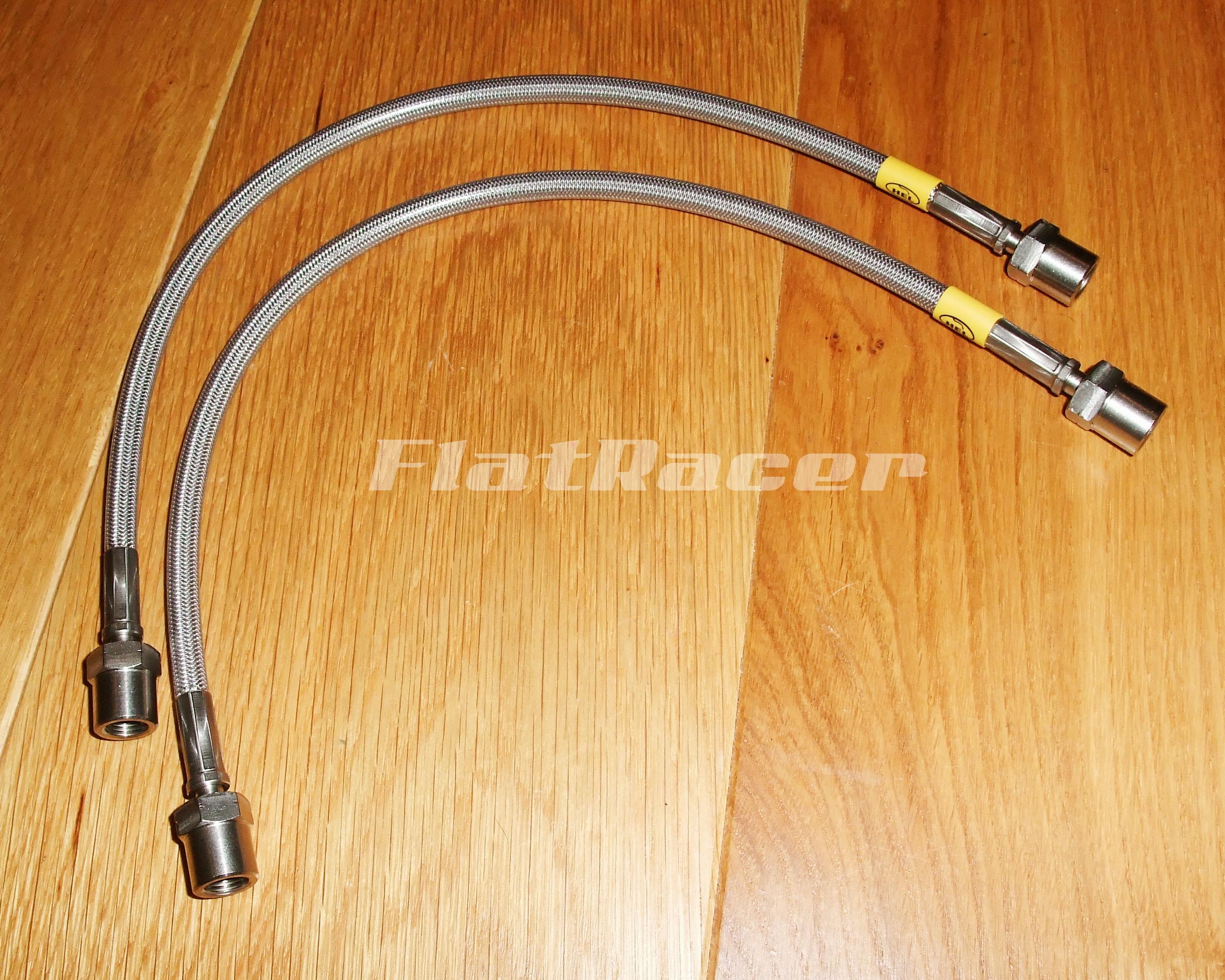 BMW Airhead Boxer R100 RS/RT (76-80) s/s braided brake hose - FRONT - 2 lines (STANDARD)