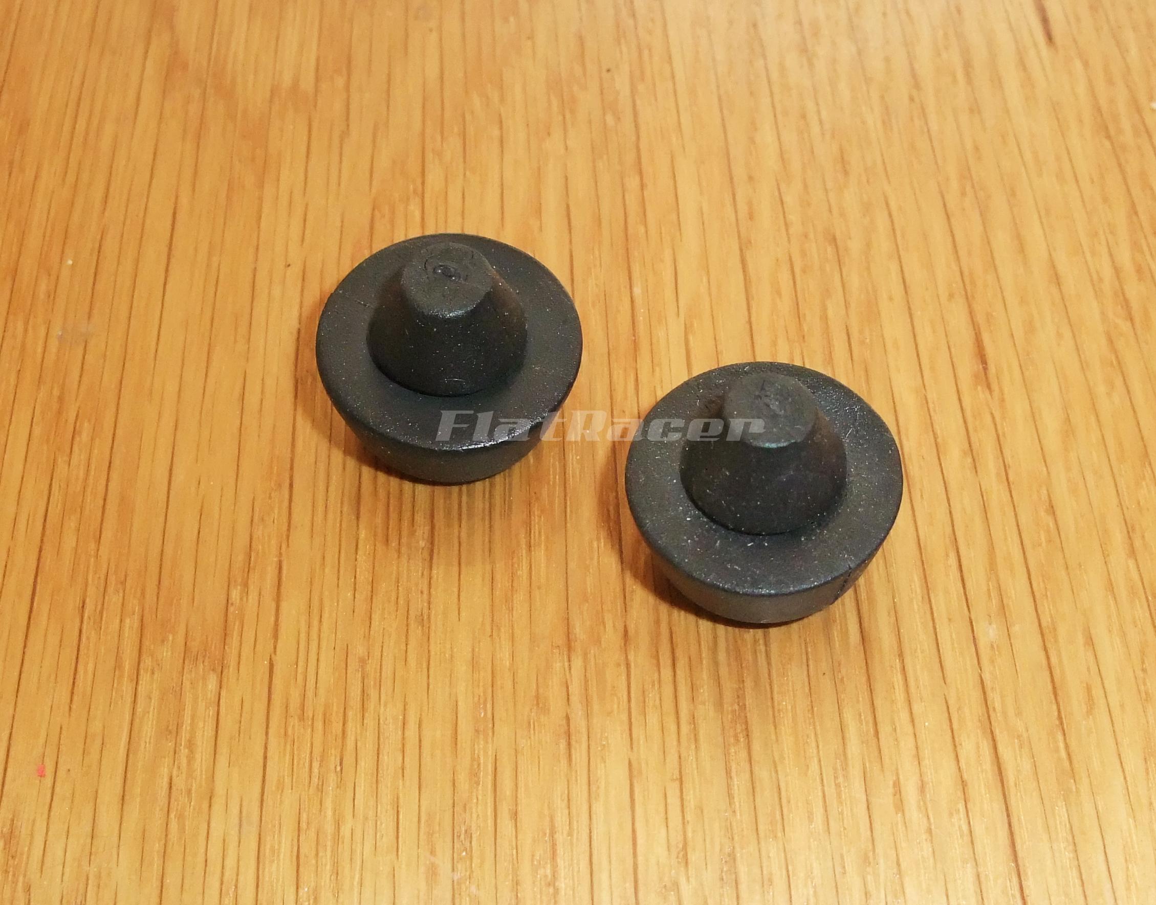 FlatRacer seat rubber buffer stops (pair) - 24 W x 11 H x 10mm hole