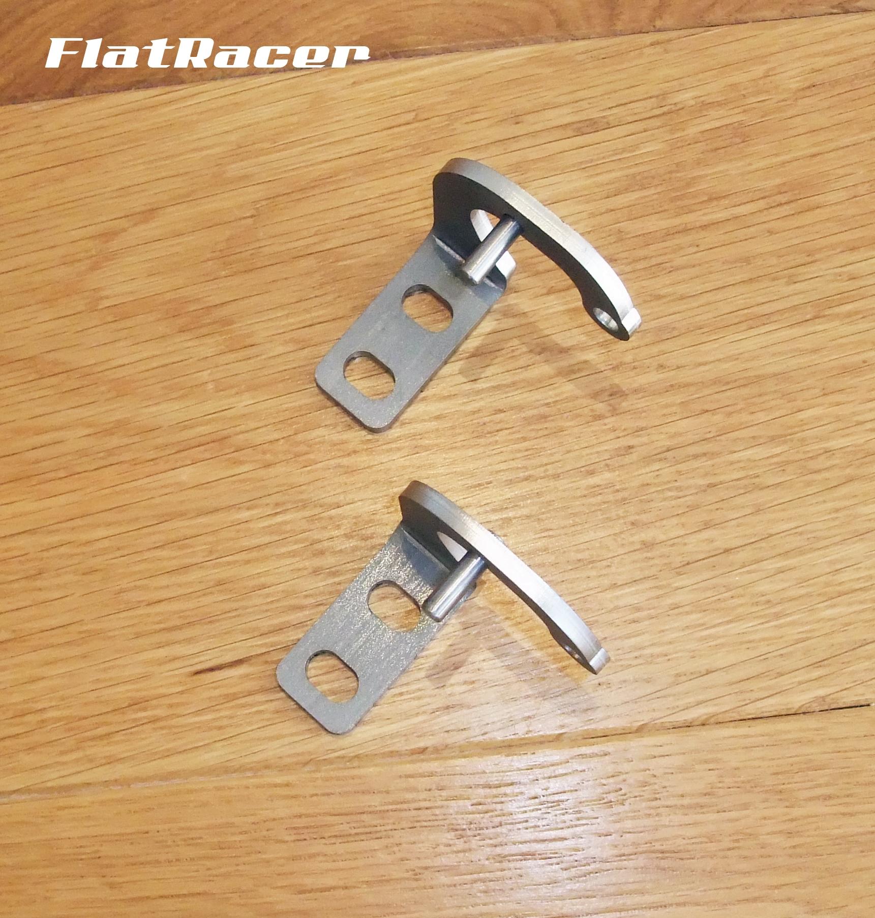 FlatRacer BMW R2v Airhead Boxer R65, R80 & R100 Monolever 1985-1996 stainless steel seat hinges (pair)