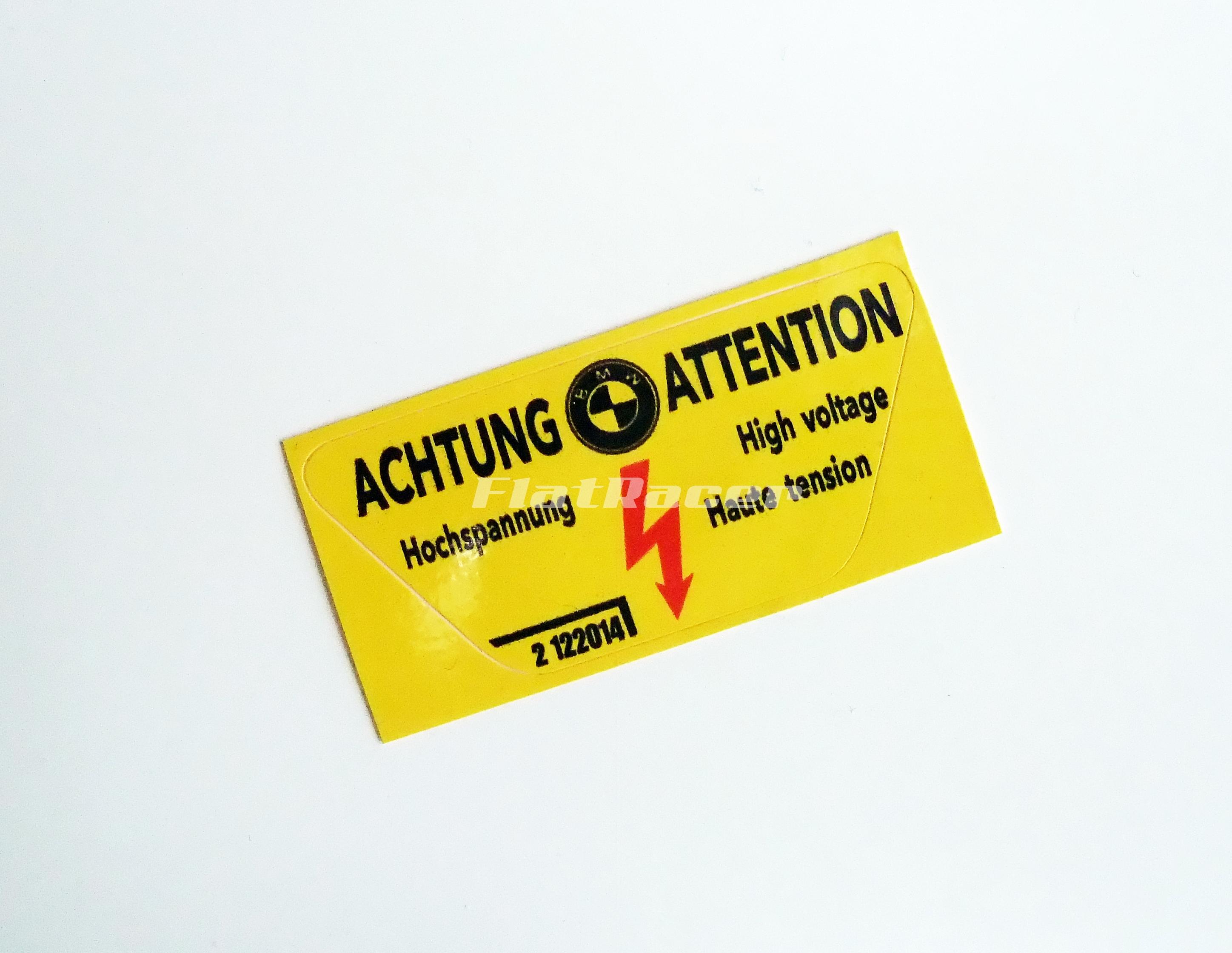 BMW Achtung! High voltage yellow sticker - 2 122 014