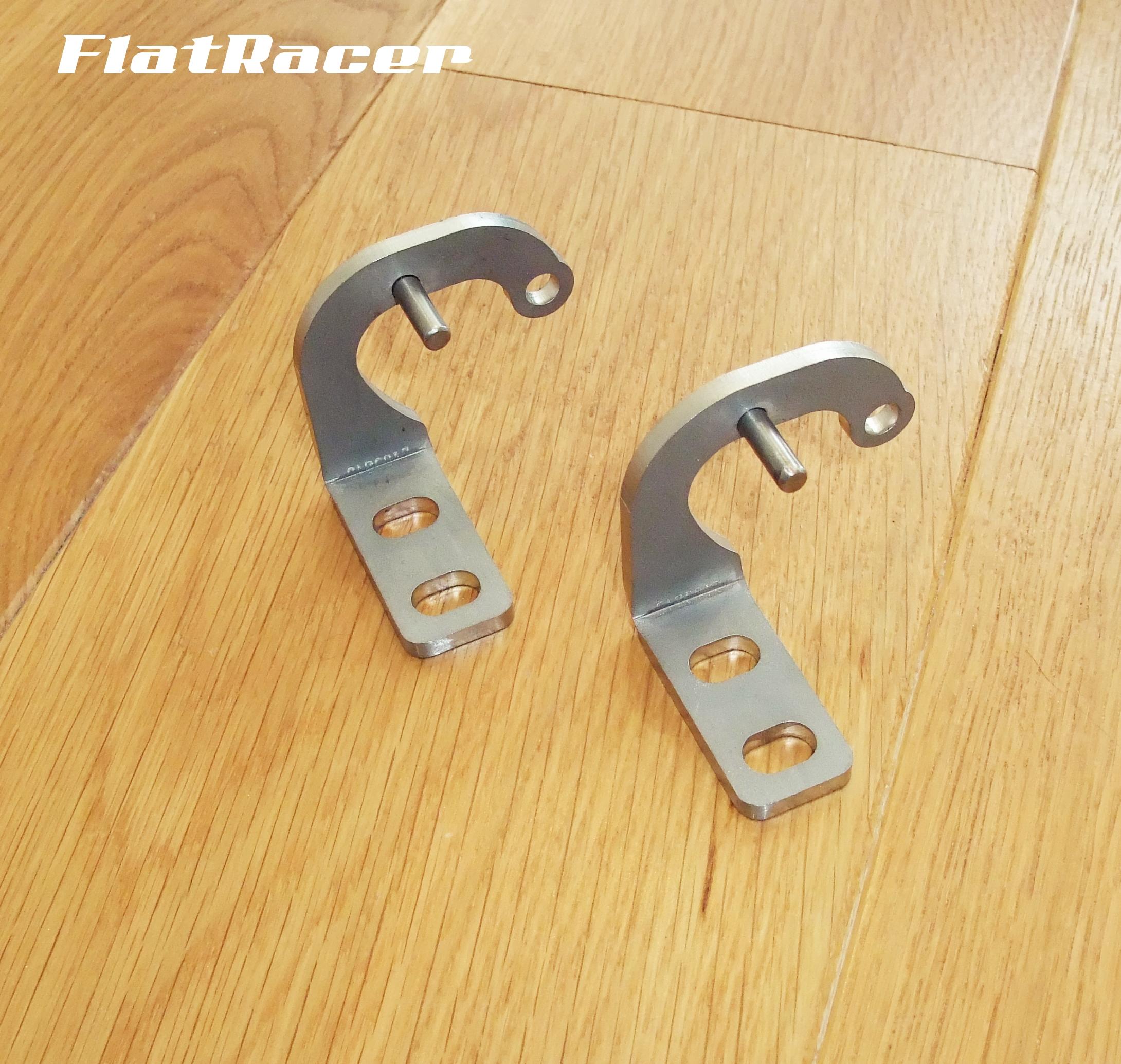 FlatRacer BMW R2v Airhead Boxer R65, R80 & R100 Monolever 1985-1996 stainless steel seat hinges (pair)